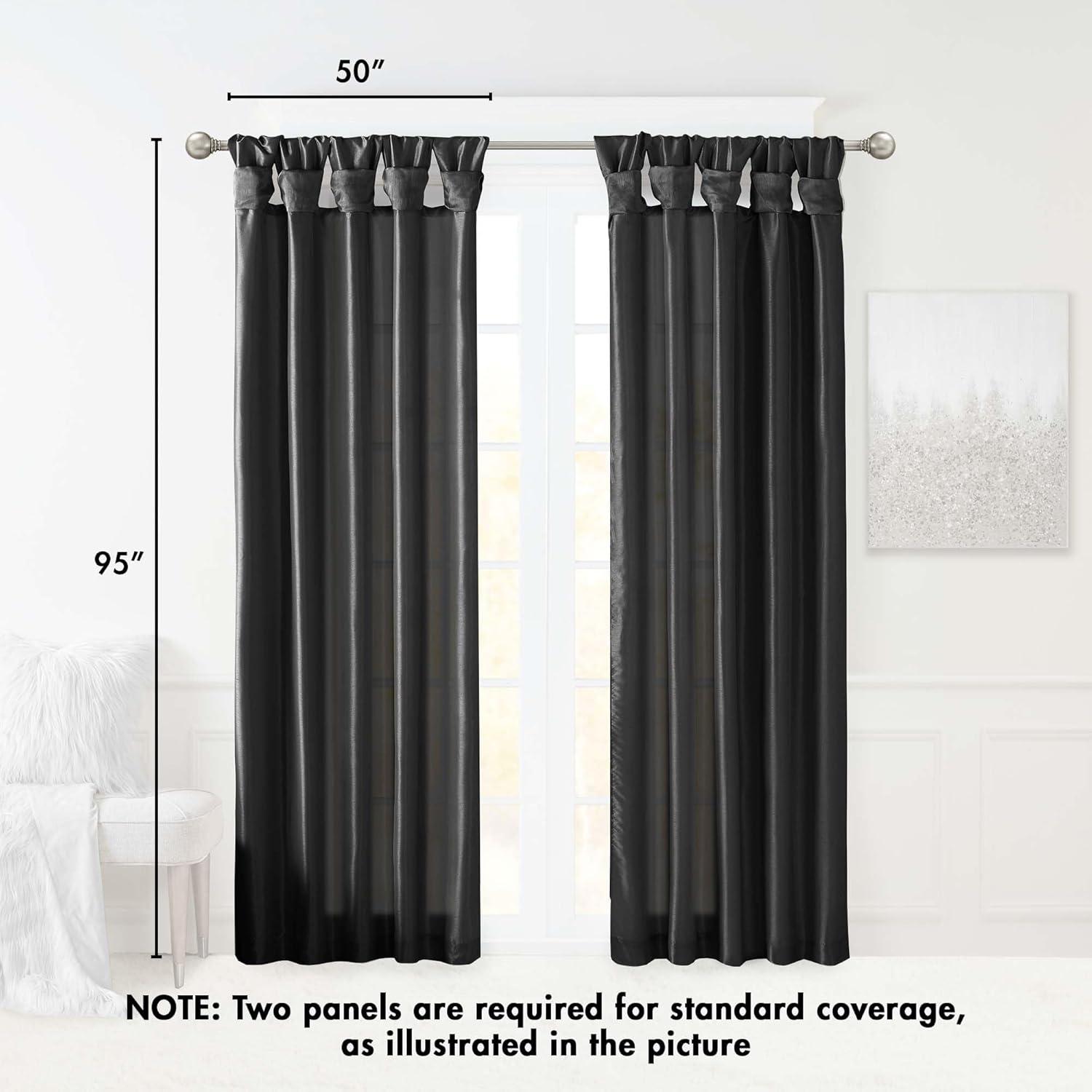 imageMadison Park Emilia Faux Silk Valance DIY Twist Tab Top Finish with Beads Window Valance Curtain for Living Room Bedroom and Dorm 26quotL x 50quotW BlushBlack