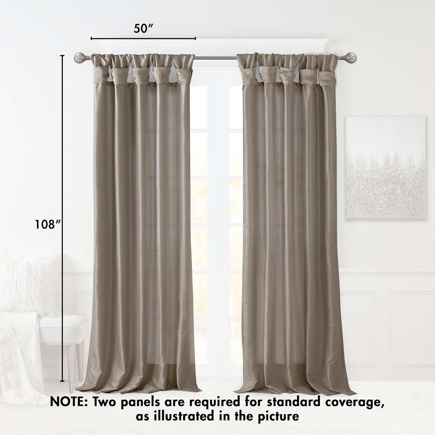 imageMadison Park Emilia Faux Silk Valance DIY Twist Tab Top Finish with Beads Window Valance Curtain for Living Room Bedroom and Dorm 26quotL x 50quotW BlushPewter