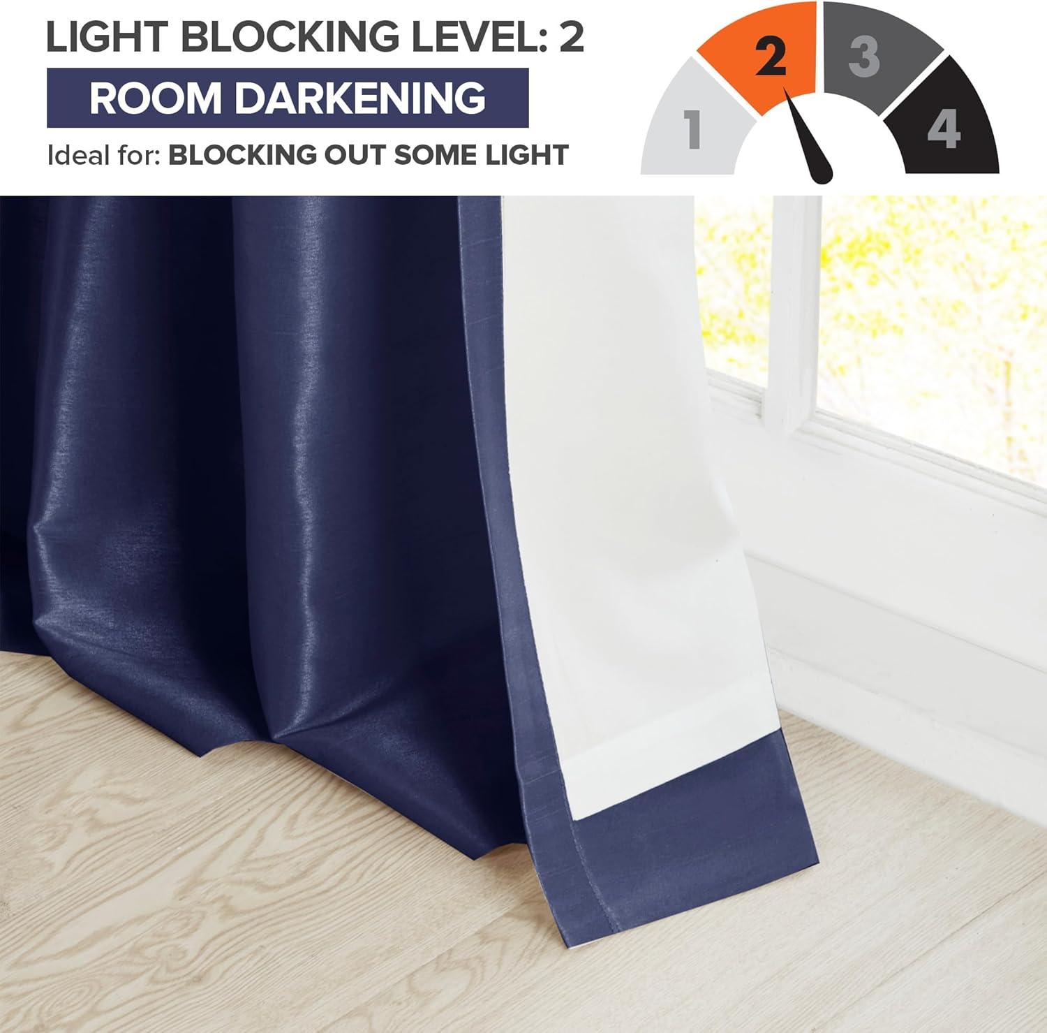 imageMadison Park Emilia Faux Silk Valance DIY Twist Tab Top Finish with Beads Window Valance Curtain for Living Room Bedroom and Dorm 26quotL x 50quotW BlushNavy