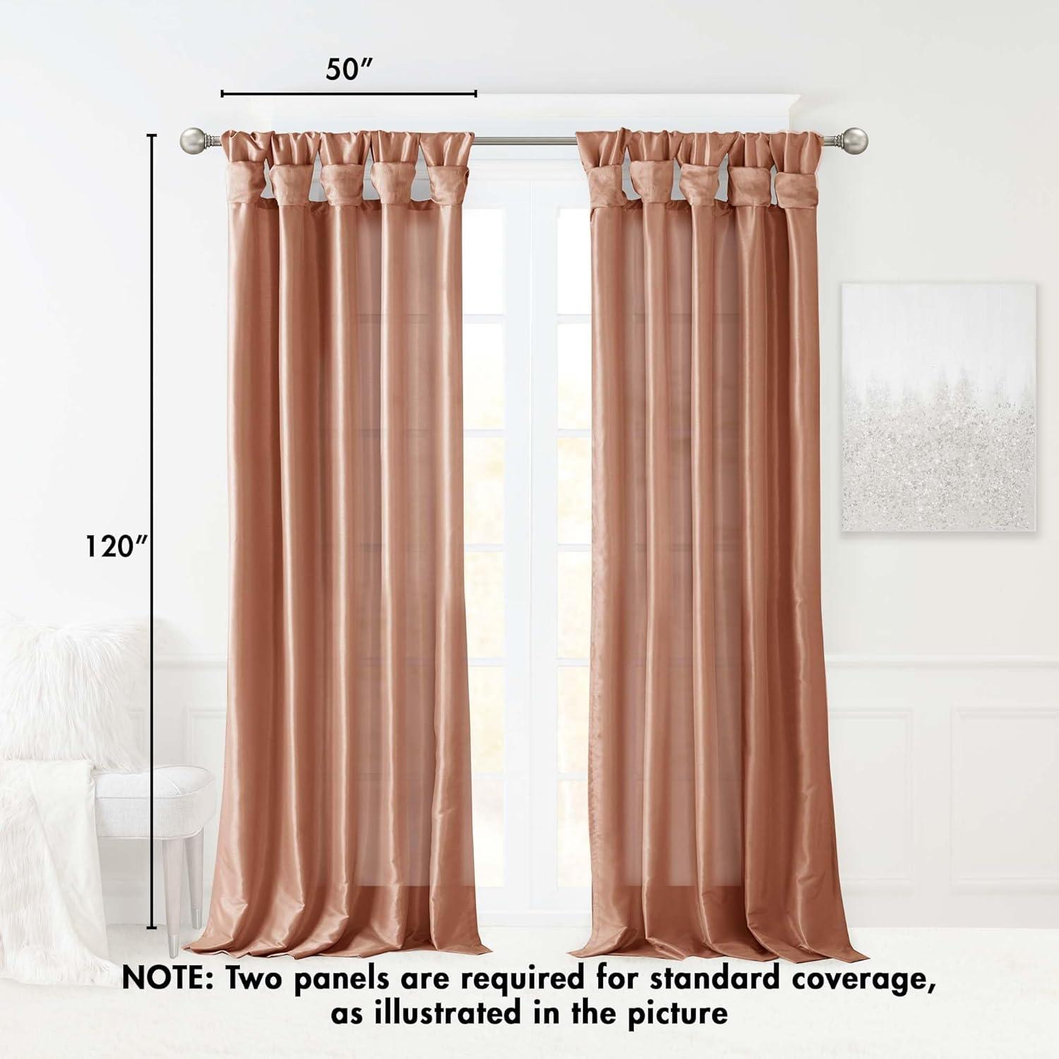 imageMadison Park Emilia Faux Silk Valance DIY Twist Tab Top Finish with Beads Window Valance Curtain for Living Room Bedroom and Dorm 26quotL x 50quotW BlushSpice