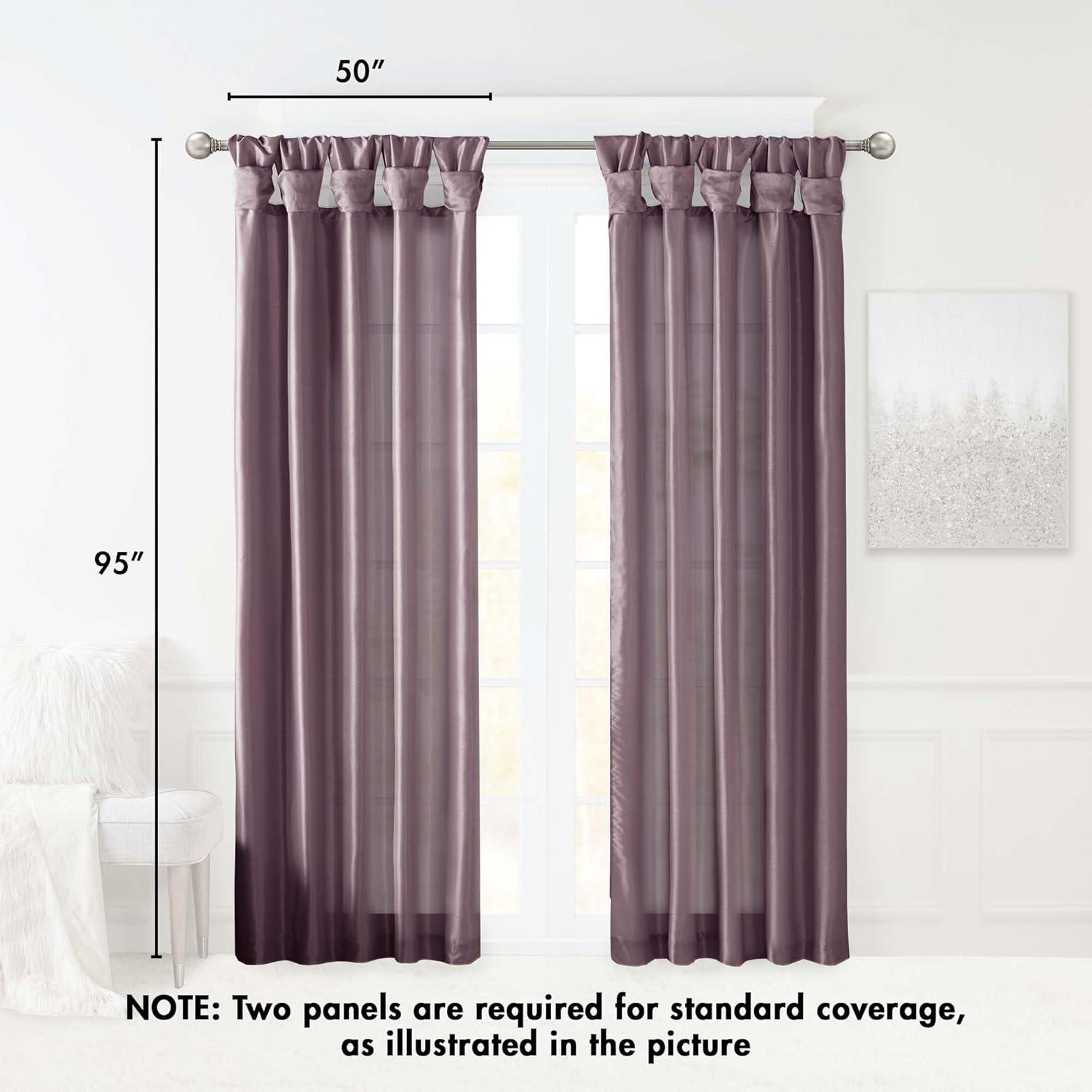 imageMadison Park Emilia Faux Silk Valance DIY Twist Tab Top Finish with Beads Window Valance Curtain for Living Room Bedroom and Dorm 26quotL x 50quotW BlushPurple
