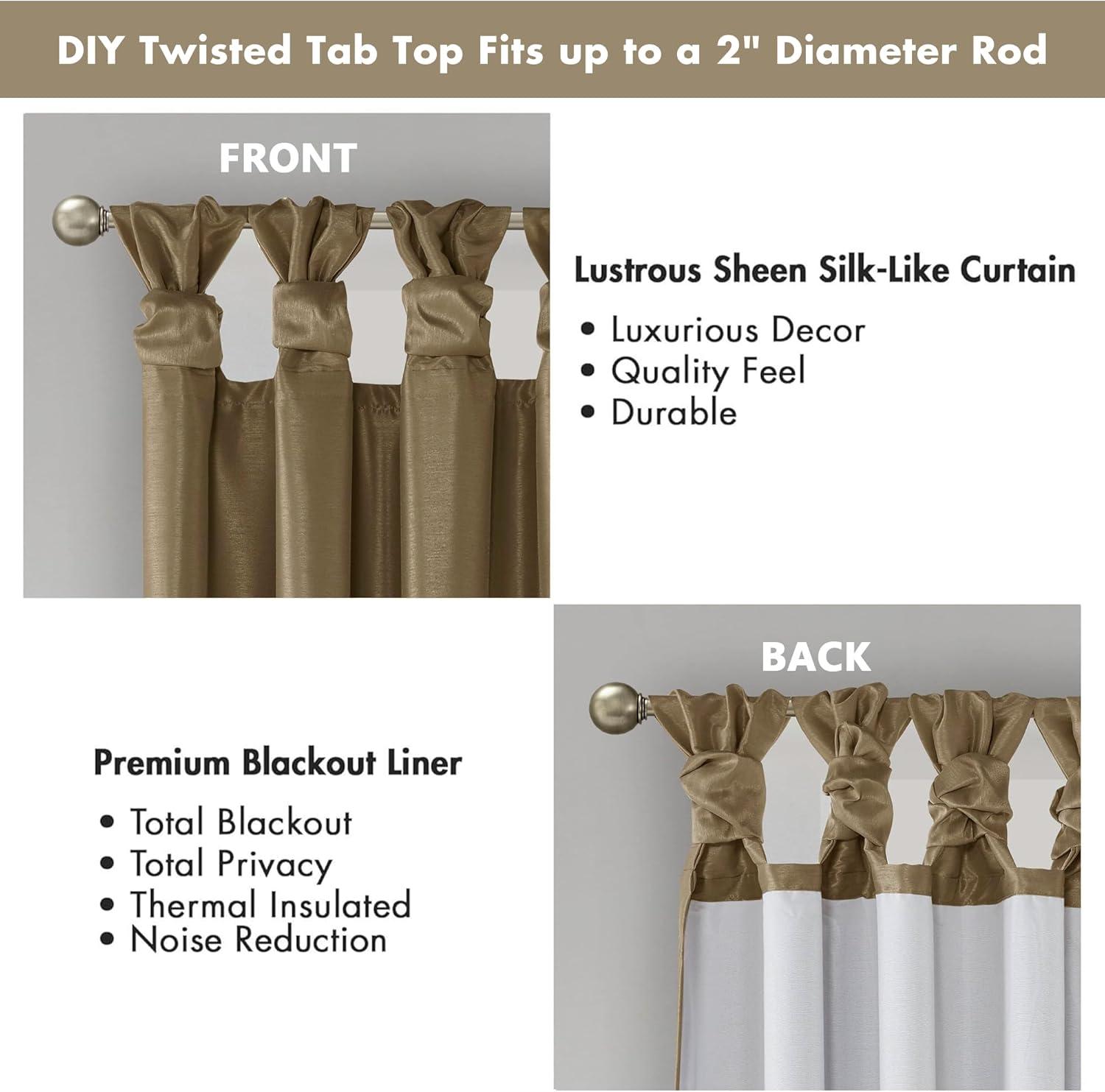 imageMadison Park Emilia Faux Silk Valance DIY Twist Tab Top Finish with Beads Window Valance Curtain for Living Room Bedroom and Dorm 26quotL x 50quotW BlushBronze