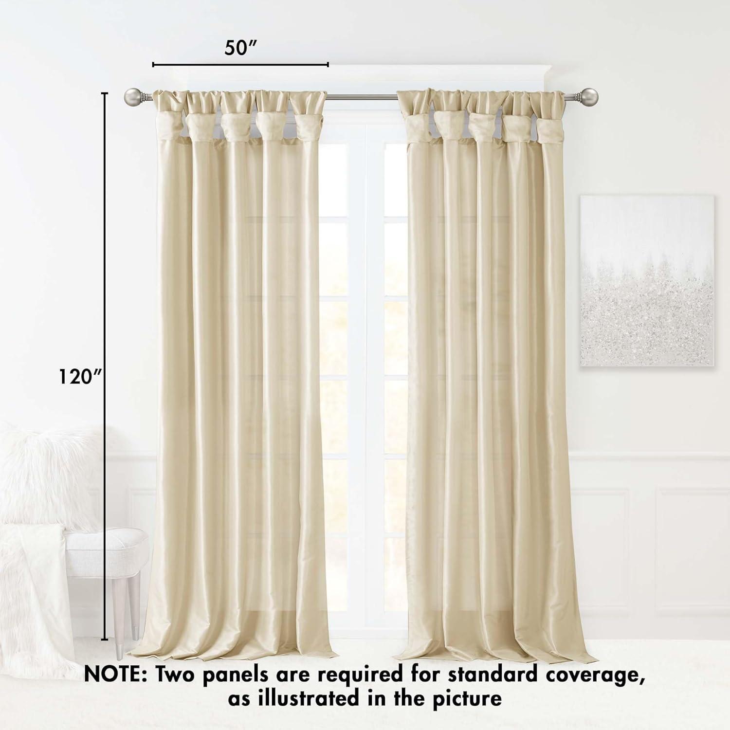 imageMadison Park Emilia Faux Silk Valance DIY Twist Tab Top Finish with Beads Window Valance Curtain for Living Room Bedroom and Dorm 26quotL x 50quotW BlushChampagne