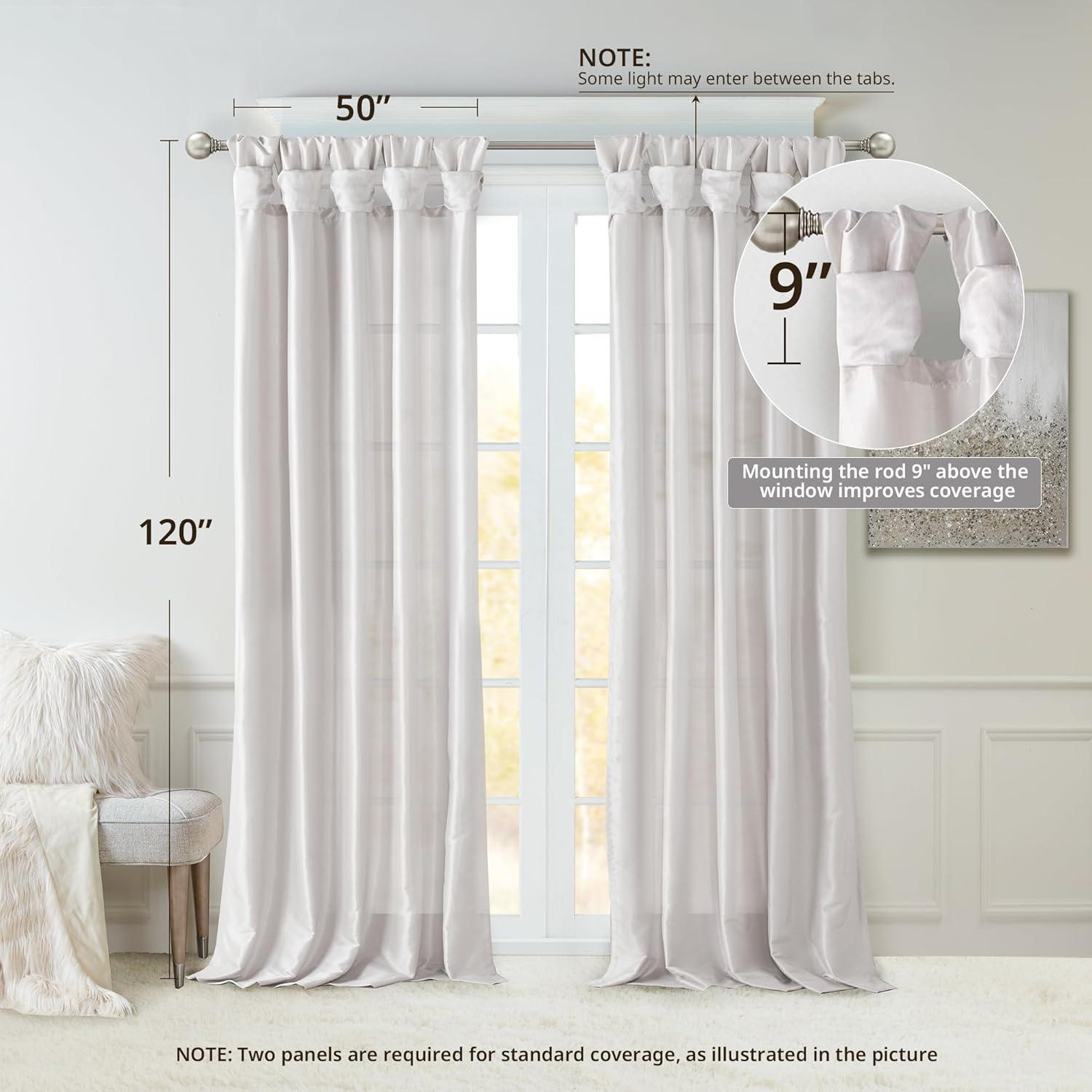 imageMadison Park Emilia Faux Silk Valance DIY Twist Tab Top Finish with Beads Window Valance Curtain for Living Room Bedroom and Dorm 26quotL x 50quotW BlushSilver