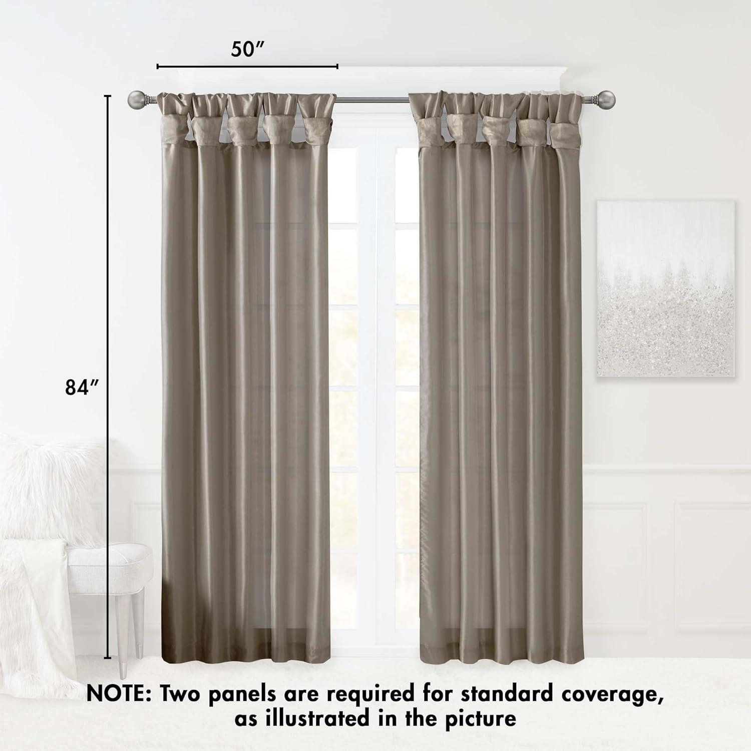 imageMadison Park Emilia Faux Silk Valance DIY Twist Tab Top Finish with Beads Window Valance Curtain for Living Room Bedroom and Dorm 26quotL x 50quotW BlushPewter