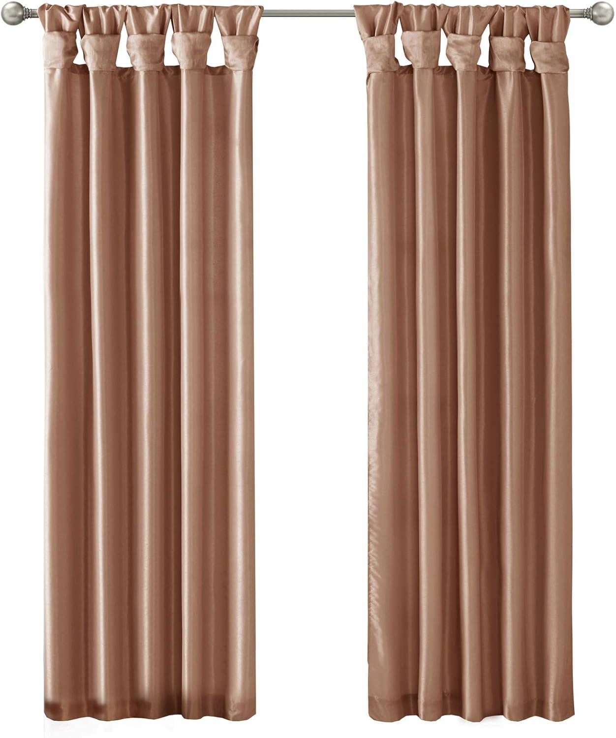 imageMadison Park Emilia Faux Silk Valance DIY Twist Tab Top Finish with Beads Window Valance Curtain for Living Room Bedroom and Dorm 26quotL x 50quotW BlushSpice