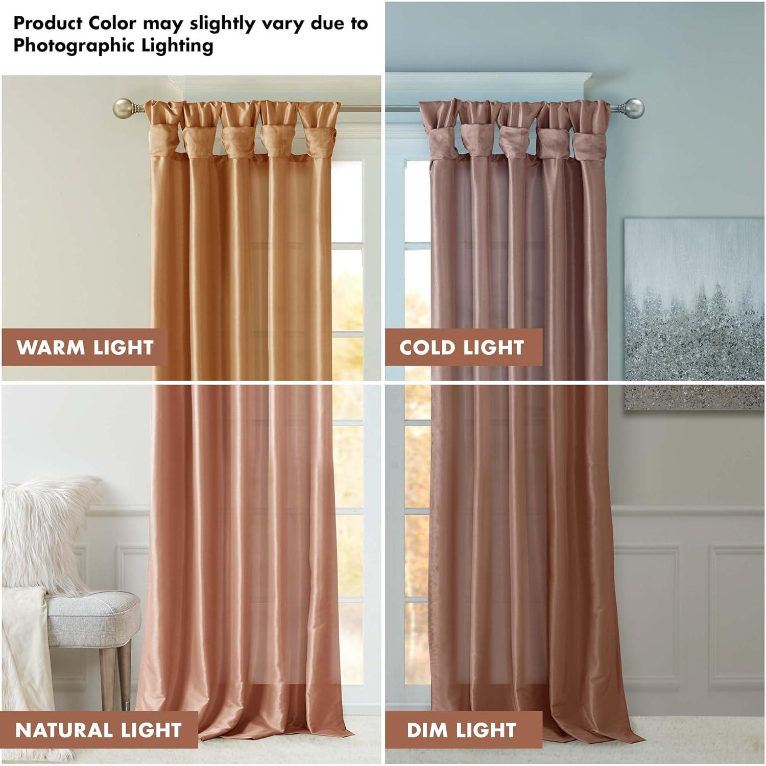 imageMadison Park Emilia Faux Silk Valance DIY Twist Tab Top Finish with Beads Window Valance Curtain for Living Room Bedroom and Dorm 26quotL x 50quotW BlushSpice