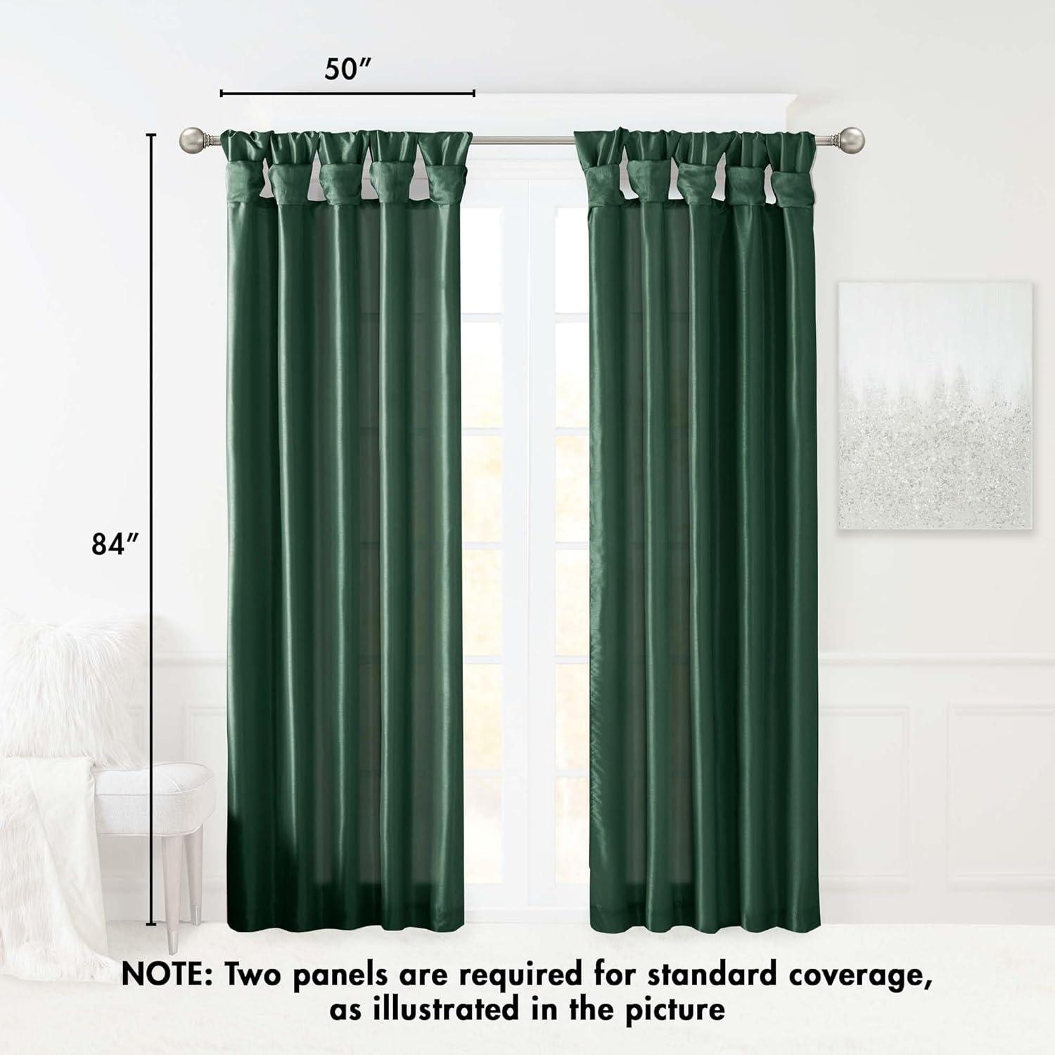 imageMadison Park Emilia Faux Silk Valance DIY Twist Tab Top Finish with Beads Window Valance Curtain for Living Room Bedroom and Dorm 26quotL x 50quotW BlushGreen