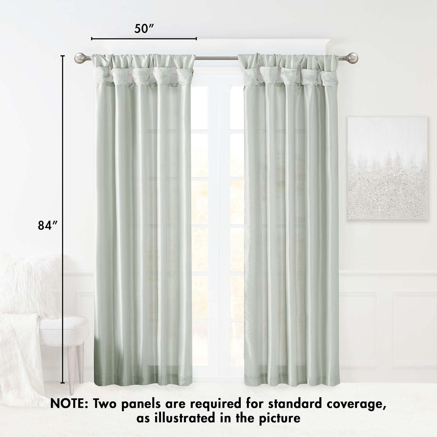 imageMadison Park Emilia Faux Silk Valance DIY Twist Tab Top Finish with Beads Window Valance Curtain for Living Room Bedroom and Dorm 26quotL x 50quotW BlushDusty Aqua