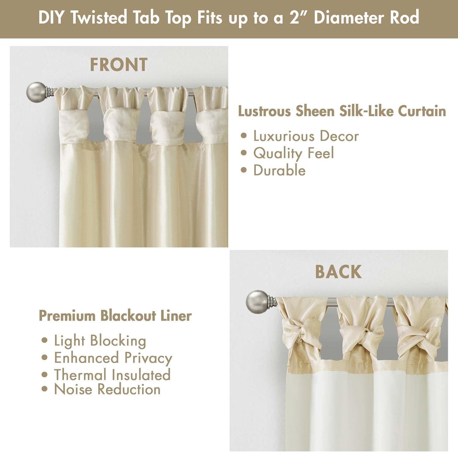 imageMadison Park Emilia Faux Silk Valance DIY Twist Tab Top Finish with Beads Window Valance Curtain for Living Room Bedroom and Dorm 26quotL x 50quotW BlushChampagne