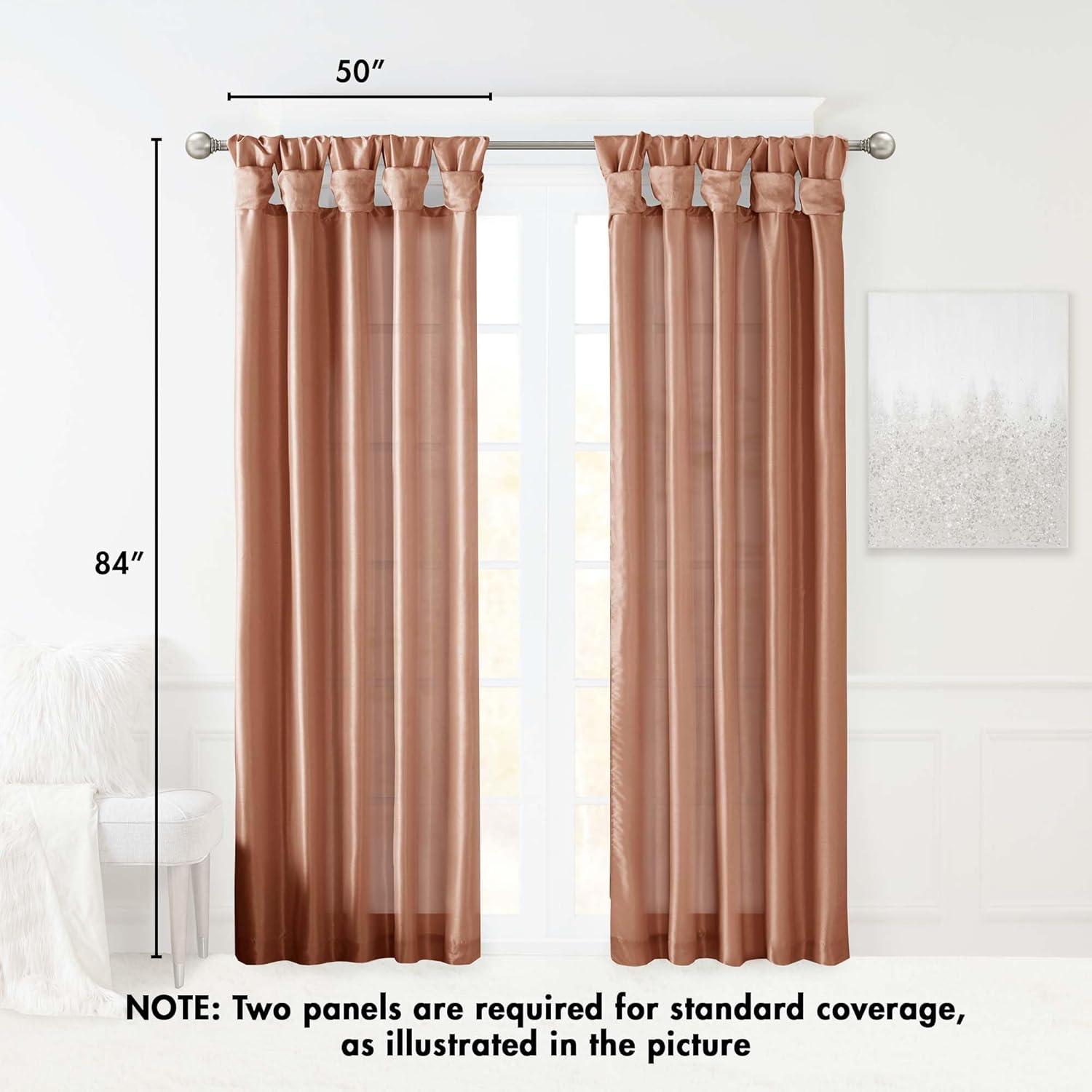 imageMadison Park Emilia Faux Silk Valance DIY Twist Tab Top Finish with Beads Window Valance Curtain for Living Room Bedroom and Dorm 26quotL x 50quotW BlushSpice