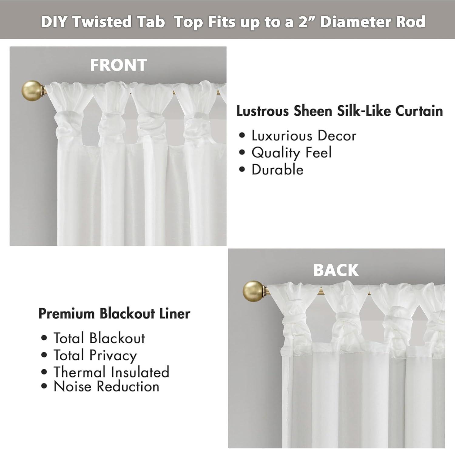imageMadison Park Emilia Faux Silk Valance DIY Twist Tab Top Finish with Beads Window Valance Curtain for Living Room Bedroom and Dorm 26quotL x 50quotW BlushWhite