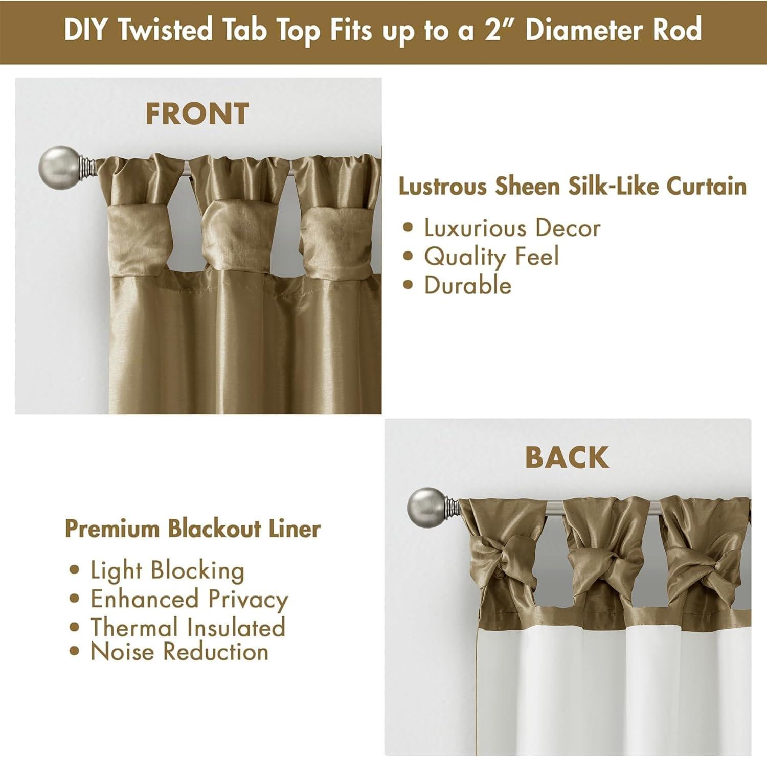 imageMadison Park Emilia Faux Silk Valance DIY Twist Tab Top Finish with Beads Window Valance Curtain for Living Room Bedroom and Dorm 26quotL x 50quotW BlushBronze
