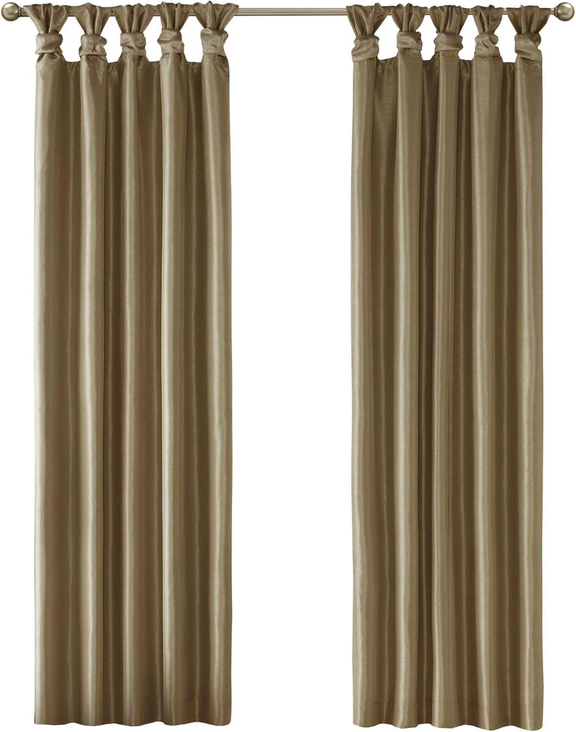 imageMadison Park Emilia Faux Silk Valance DIY Twist Tab Top Finish with Beads Window Valance Curtain for Living Room Bedroom and Dorm 26quotL x 50quotW BlushBronze