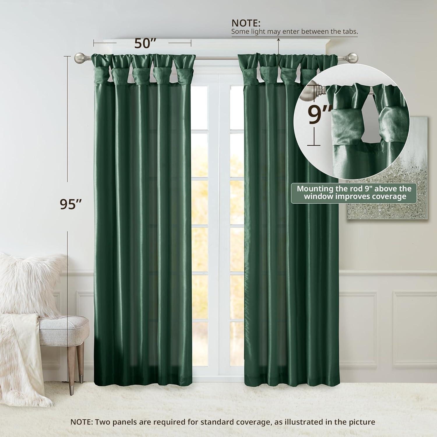 imageMadison Park Emilia Faux Silk Valance DIY Twist Tab Top Finish with Beads Window Valance Curtain for Living Room Bedroom and Dorm 26quotL x 50quotW BlushGreen