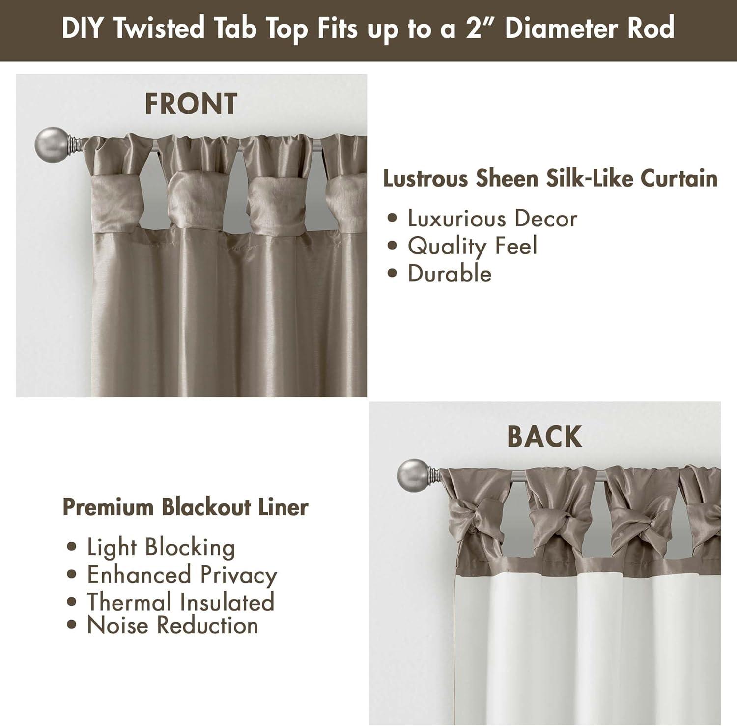 imageMadison Park Emilia Faux Silk Valance DIY Twist Tab Top Finish with Beads Window Valance Curtain for Living Room Bedroom and Dorm 26quotL x 50quotW BlushPewter