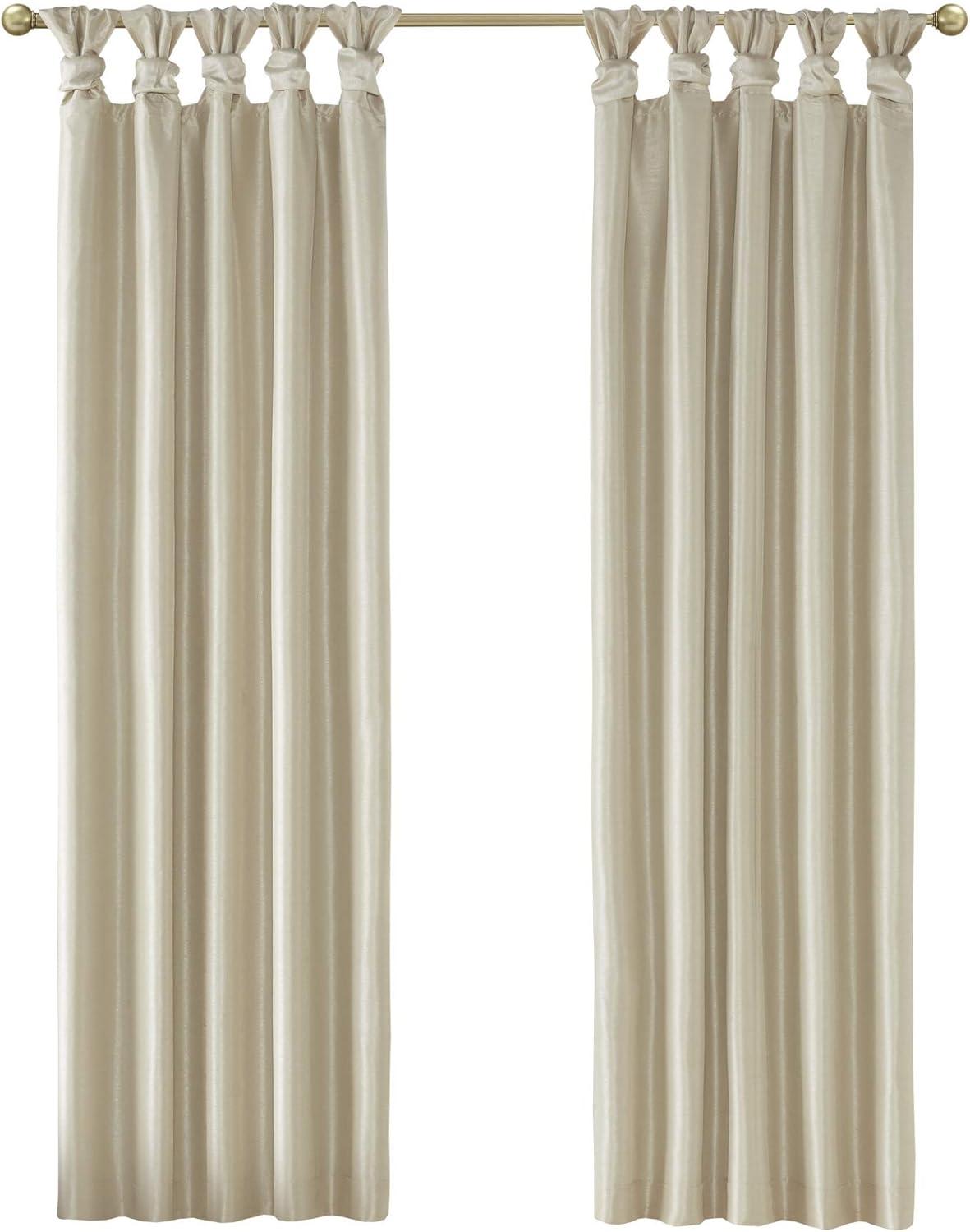 imageMadison Park Emilia Faux Silk Valance DIY Twist Tab Top Finish with Beads Window Valance Curtain for Living Room Bedroom and Dorm 26quotL x 50quotW BlushChampagne