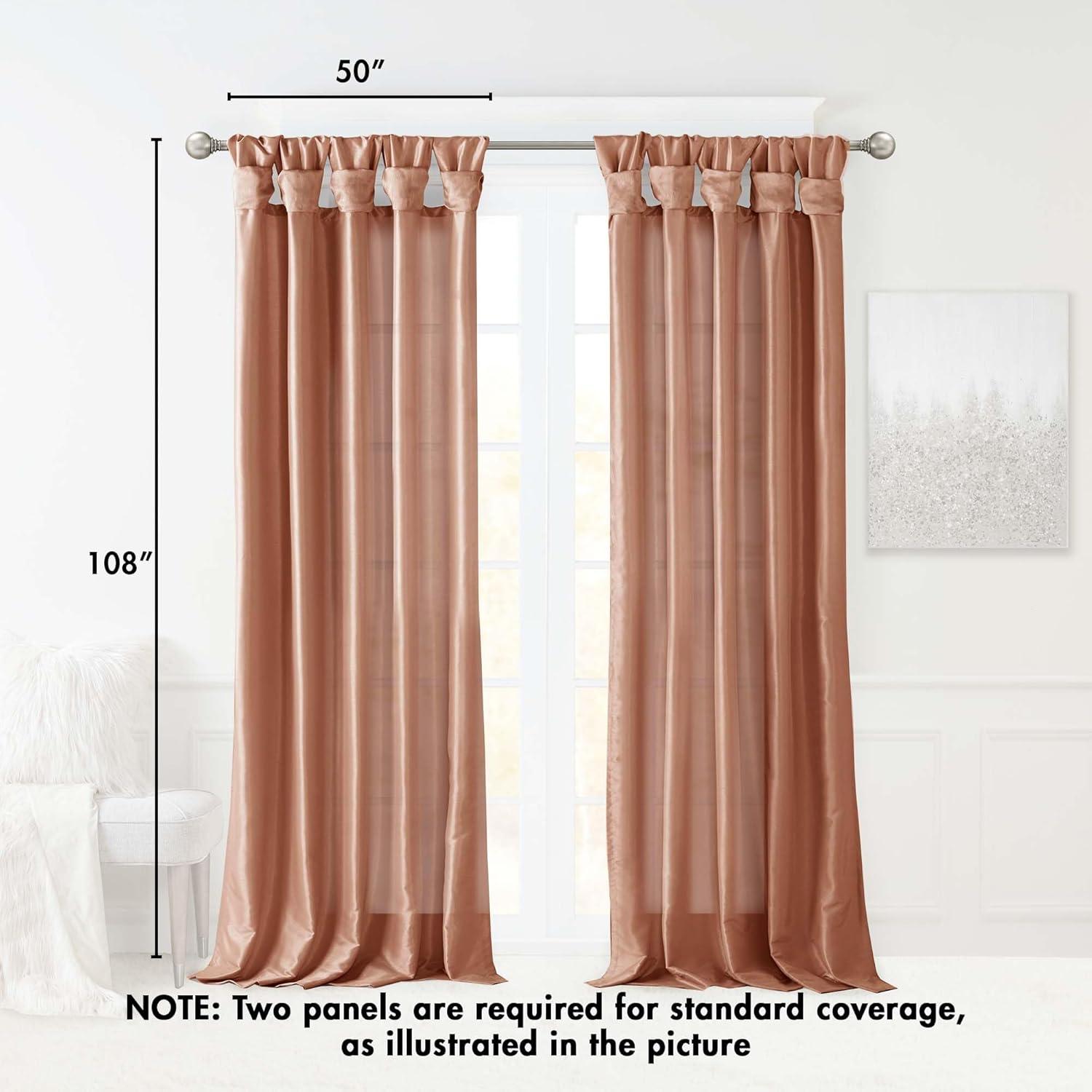 imageMadison Park Emilia Faux Silk Valance DIY Twist Tab Top Finish with Beads Window Valance Curtain for Living Room Bedroom and Dorm 26quotL x 50quotW BlushSpice