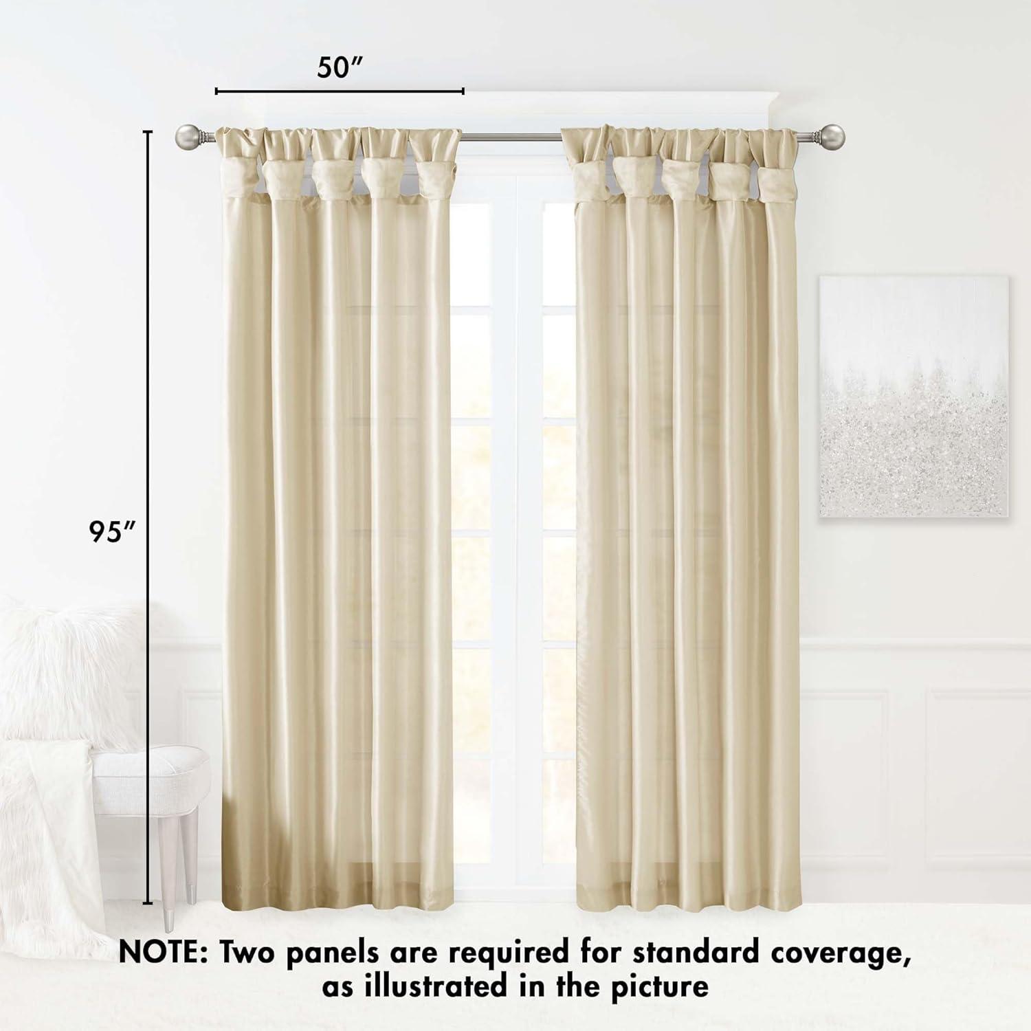 imageMadison Park Emilia Faux Silk Valance DIY Twist Tab Top Finish with Beads Window Valance Curtain for Living Room Bedroom and Dorm 26quotL x 50quotW BlushChampagne