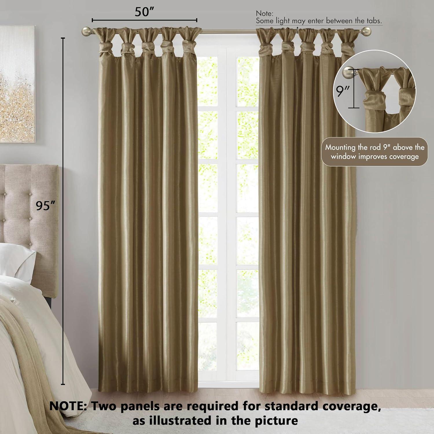imageMadison Park Emilia Faux Silk Valance DIY Twist Tab Top Finish with Beads Window Valance Curtain for Living Room Bedroom and Dorm 26quotL x 50quotW BlushBronze