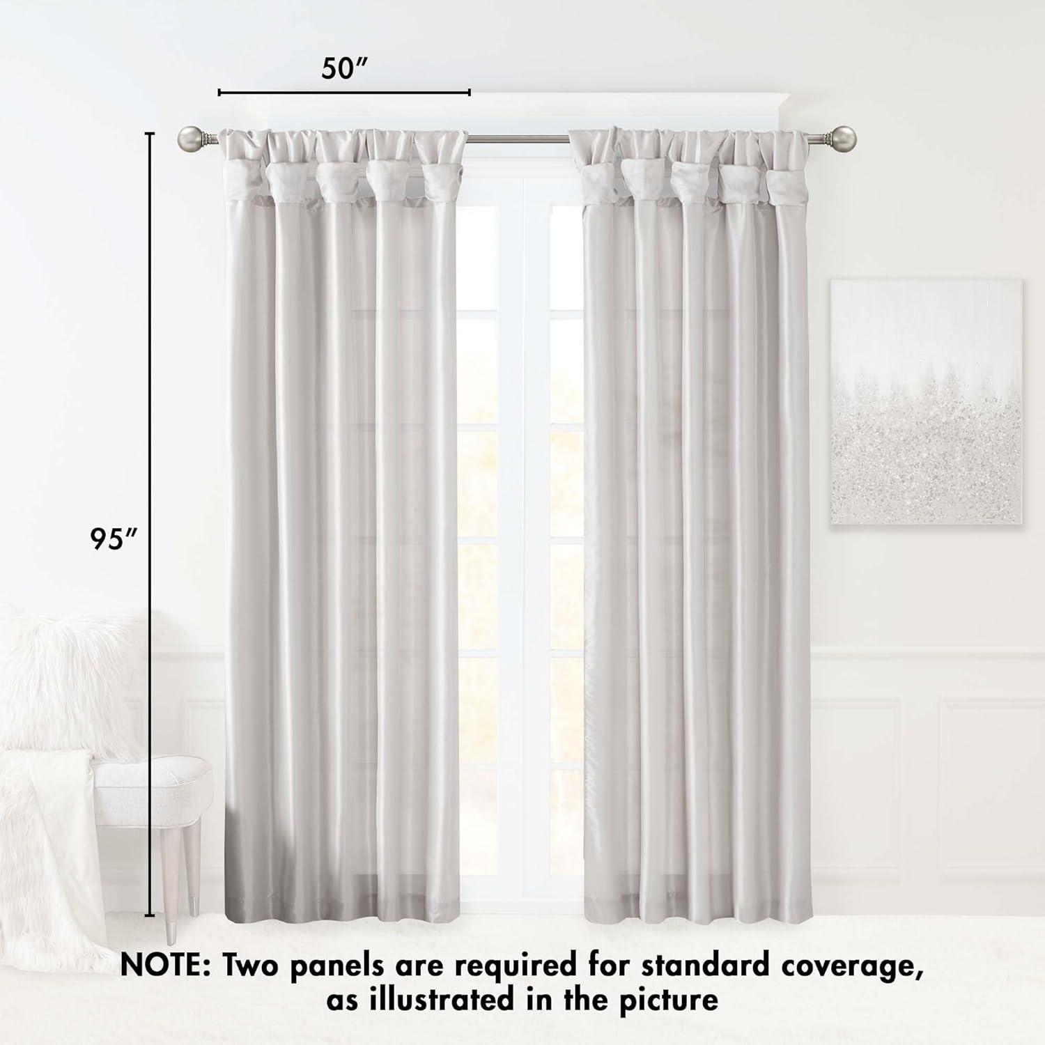 imageMadison Park Emilia Faux Silk Valance DIY Twist Tab Top Finish with Beads Window Valance Curtain for Living Room Bedroom and Dorm 26quotL x 50quotW BlushSilver