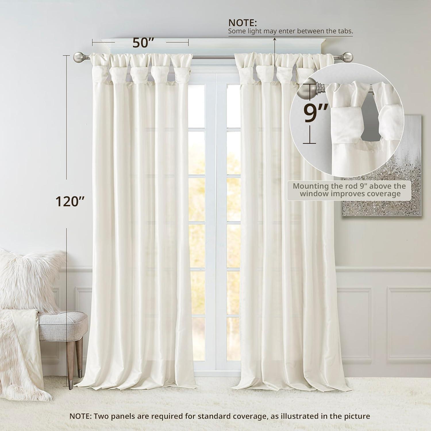 imageMadison Park Emilia Faux Silk Valance DIY Twist Tab Top Finish with Beads Window Valance Curtain for Living Room Bedroom and Dorm 26quotL x 50quotW BlushWhite