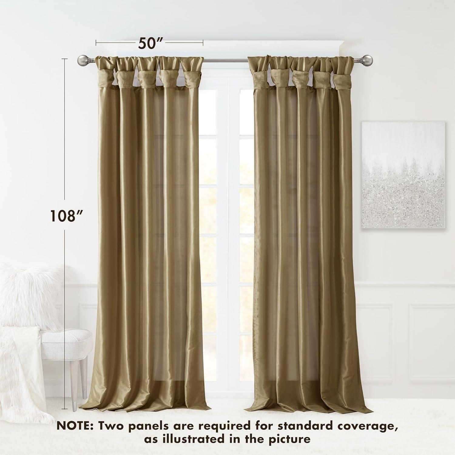 imageMadison Park Emilia Faux Silk Valance DIY Twist Tab Top Finish with Beads Window Valance Curtain for Living Room Bedroom and Dorm 26quotL x 50quotW BlushBronze