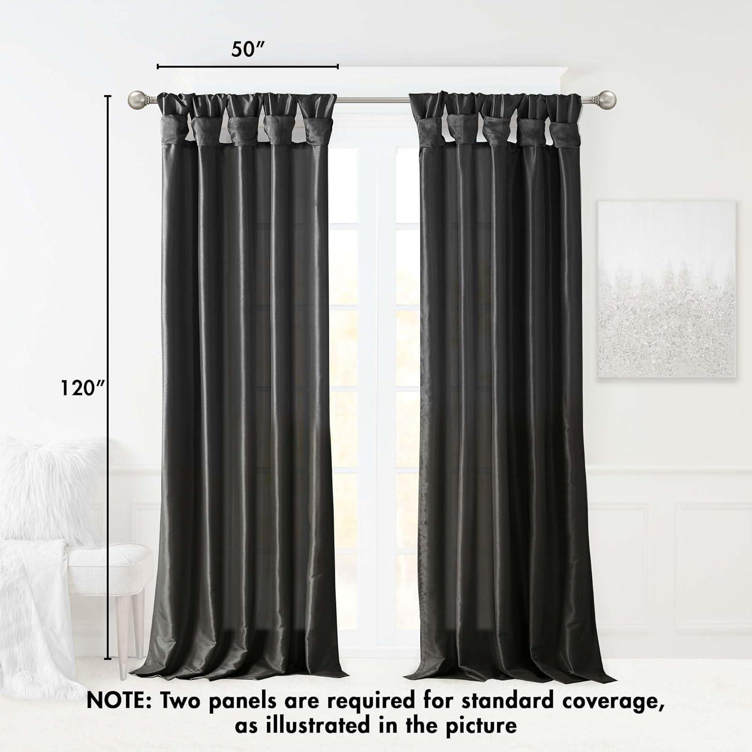 imageMadison Park Emilia Faux Silk Valance DIY Twist Tab Top Finish with Beads Window Valance Curtain for Living Room Bedroom and Dorm 26quotL x 50quotW BlushBlack