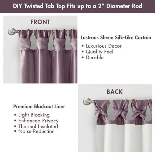 imageMadison Park Emilia Faux Silk Valance DIY Twist Tab Top Finish with Beads Window Valance Curtain for Living Room Bedroom and Dorm 26quotL x 50quotW BlushPurple
