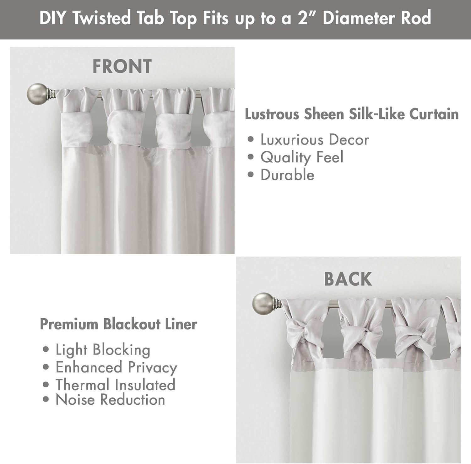 imageMadison Park Emilia Faux Silk Valance DIY Twist Tab Top Finish with Beads Window Valance Curtain for Living Room Bedroom and Dorm 26quotL x 50quotW BlushSilver