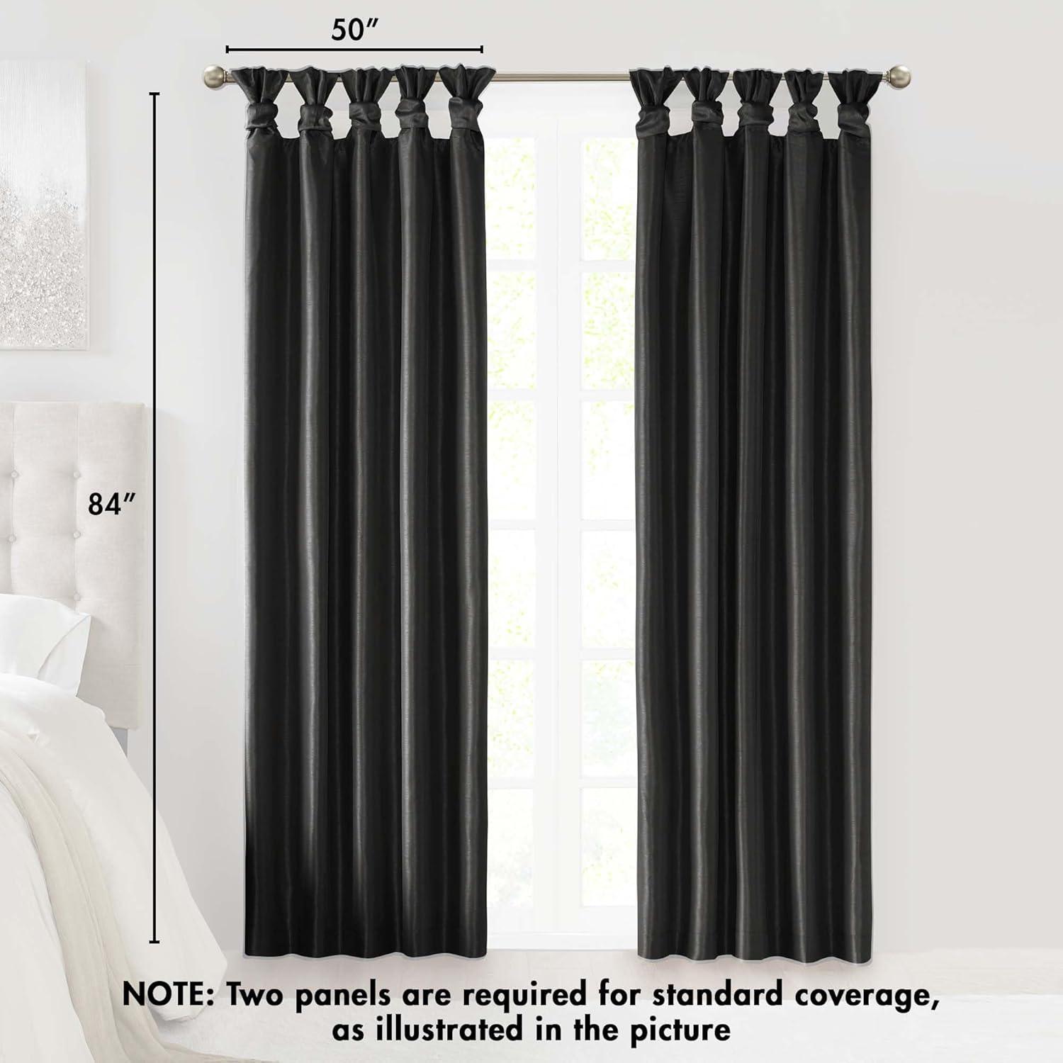 imageMadison Park Emilia Faux Silk Valance DIY Twist Tab Top Finish with Beads Window Valance Curtain for Living Room Bedroom and Dorm 26quotL x 50quotW BlushBlack
