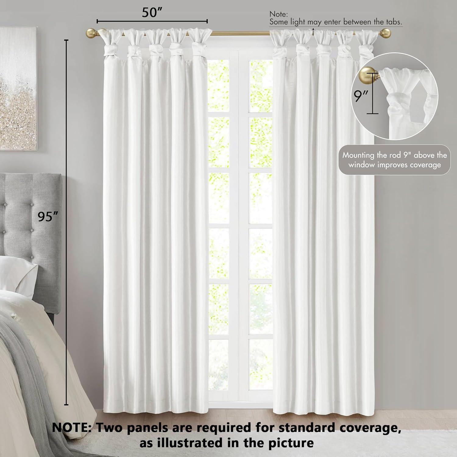 imageMadison Park Emilia Faux Silk Valance DIY Twist Tab Top Finish with Beads Window Valance Curtain for Living Room Bedroom and Dorm 26quotL x 50quotW BlushWhite
