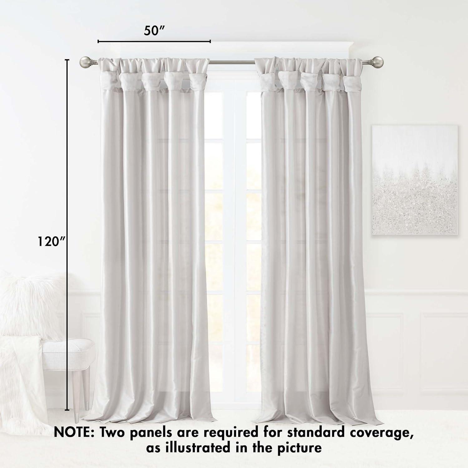 imageMadison Park Emilia Faux Silk Valance DIY Twist Tab Top Finish with Beads Window Valance Curtain for Living Room Bedroom and Dorm 26quotL x 50quotW BlushSilver