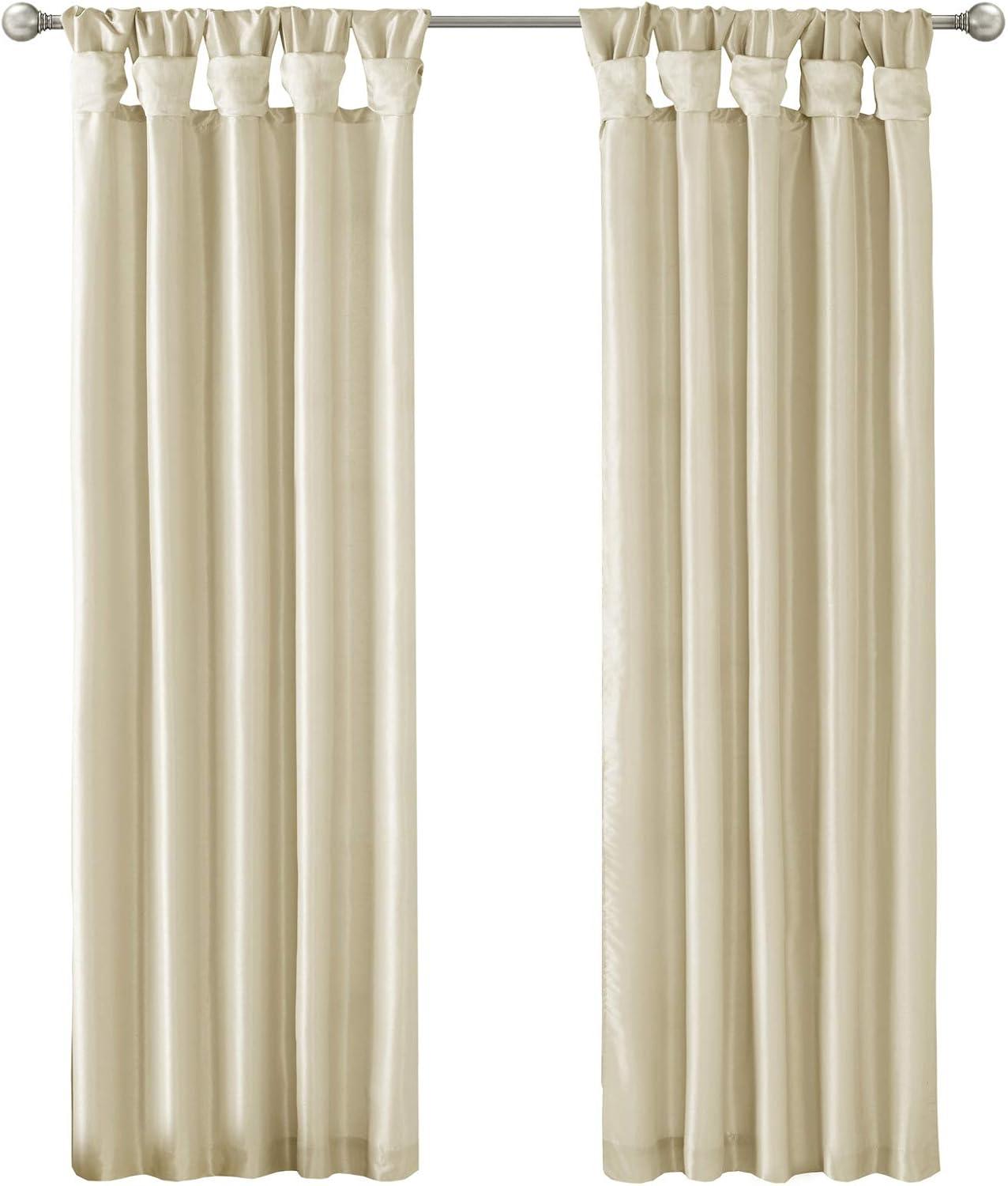 imageMadison Park Emilia Faux Silk Valance DIY Twist Tab Top Finish with Beads Window Valance Curtain for Living Room Bedroom and Dorm 26quotL x 50quotW BlushChampagne