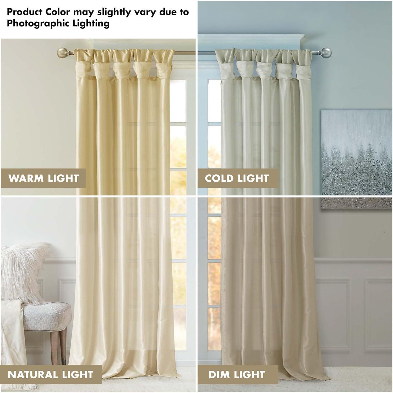 imageMadison Park Emilia Faux Silk Valance DIY Twist Tab Top Finish with Beads Window Valance Curtain for Living Room Bedroom and Dorm 26quotL x 50quotW BlushChampagne
