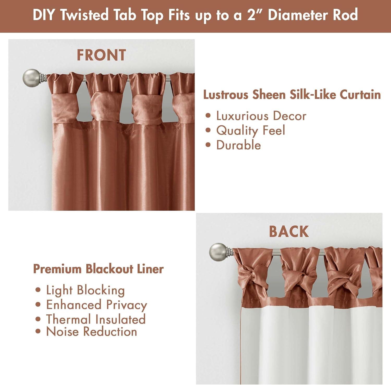 imageMadison Park Emilia Faux Silk Valance DIY Twist Tab Top Finish with Beads Window Valance Curtain for Living Room Bedroom and Dorm 26quotL x 50quotW BlushSpice