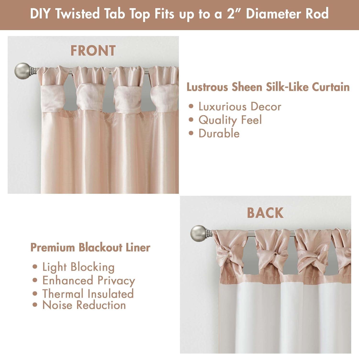 imageMadison Park Emilia Faux Silk Valance DIY Twist Tab Top Finish with Beads Window Valance Curtain for Living Room Bedroom and Dorm 26quotL x 50quotW BlushBlush