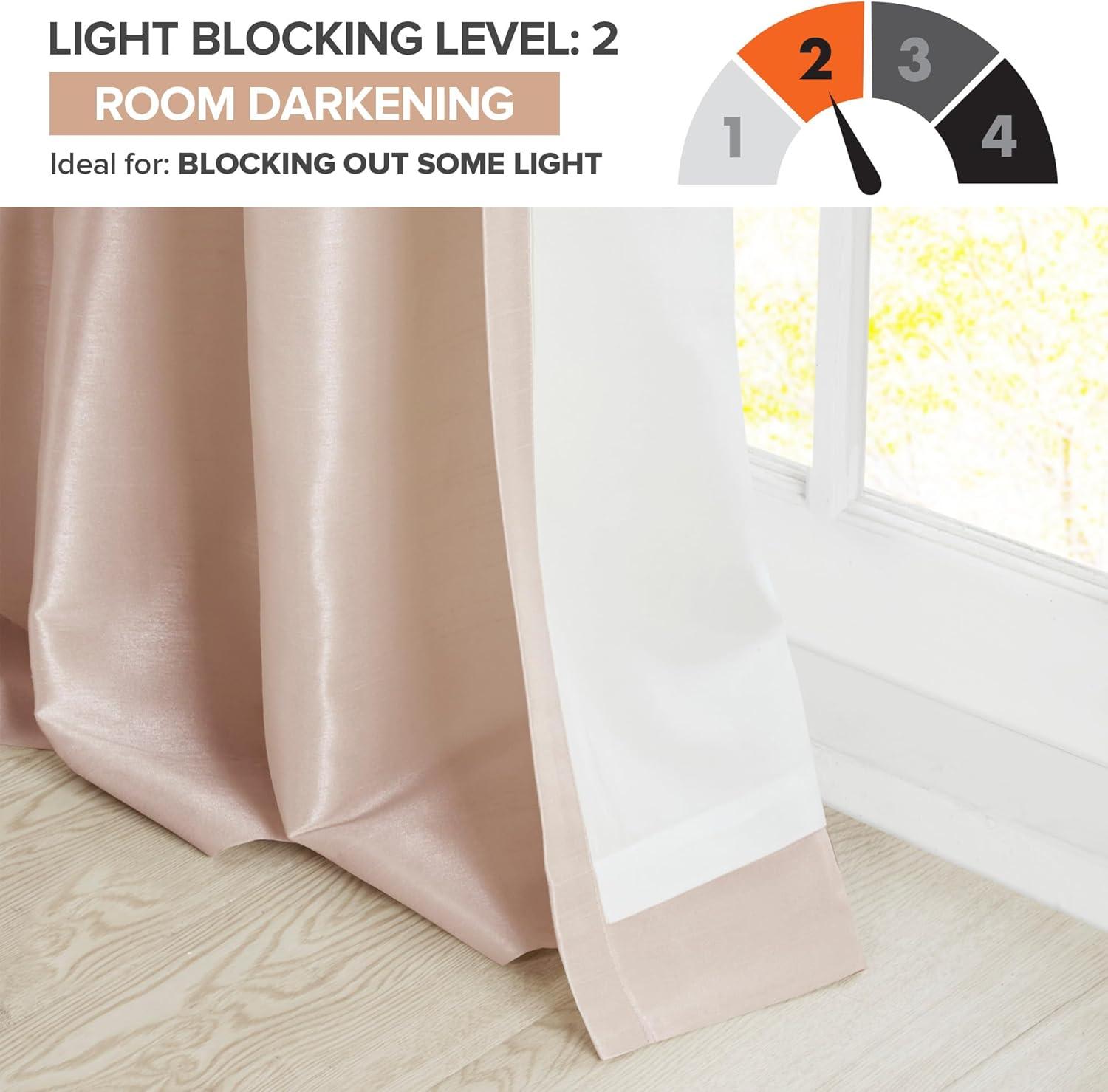 imageMadison Park Emilia Faux Silk Valance DIY Twist Tab Top Finish with Beads Window Valance Curtain for Living Room Bedroom and Dorm 26quotL x 50quotW BlushBlush