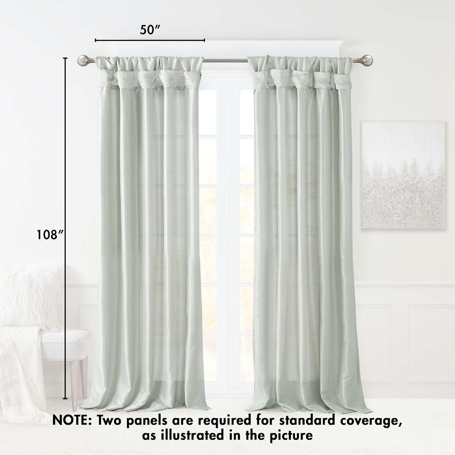 imageMadison Park Emilia Faux Silk Valance DIY Twist Tab Top Finish with Beads Window Valance Curtain for Living Room Bedroom and Dorm 26quotL x 50quotW BlushDusty Aqua