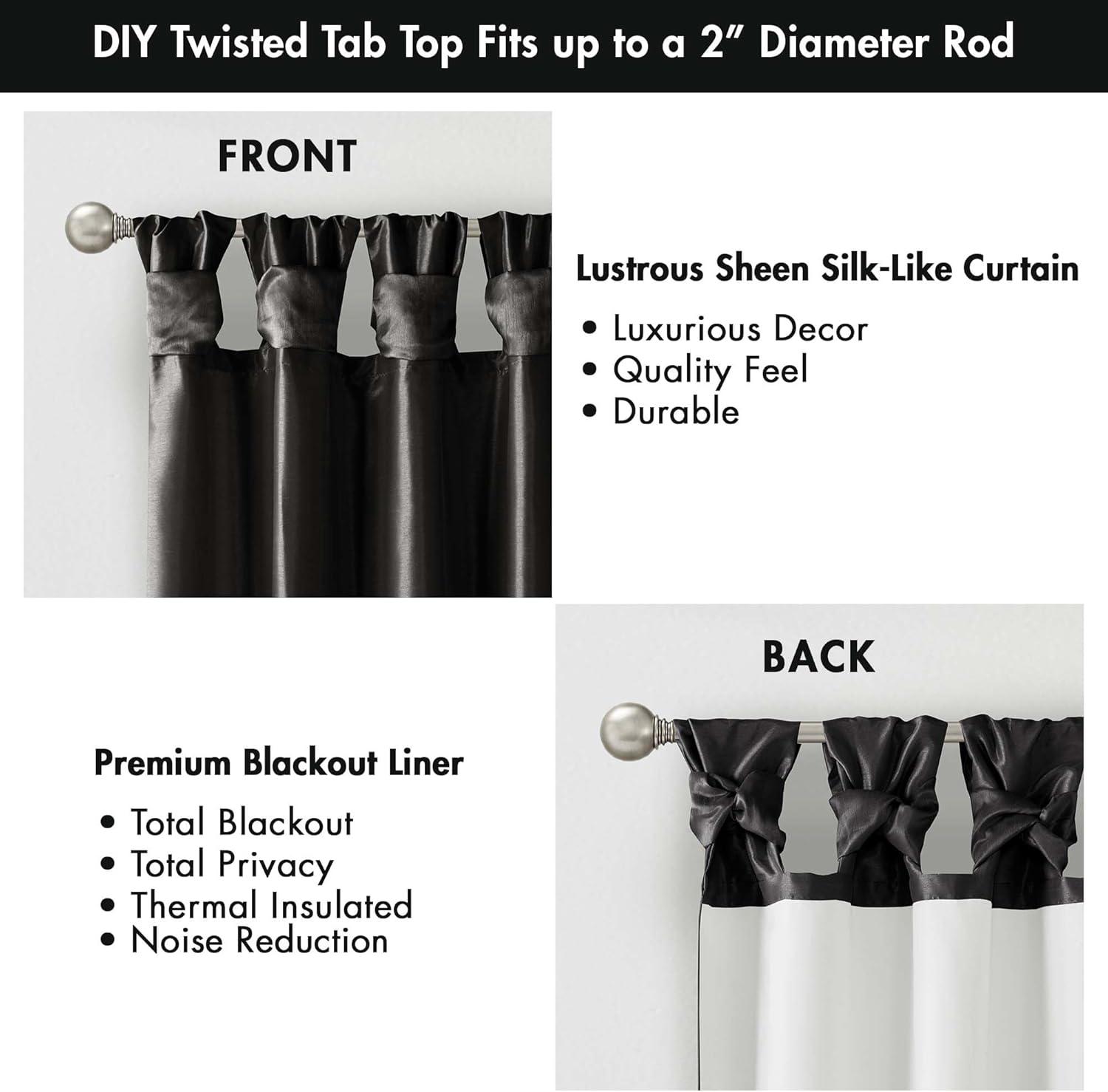 imageMadison Park Emilia Faux Silk Valance DIY Twist Tab Top Finish with Beads Window Valance Curtain for Living Room Bedroom and Dorm 26quotL x 50quotW BlushBlack