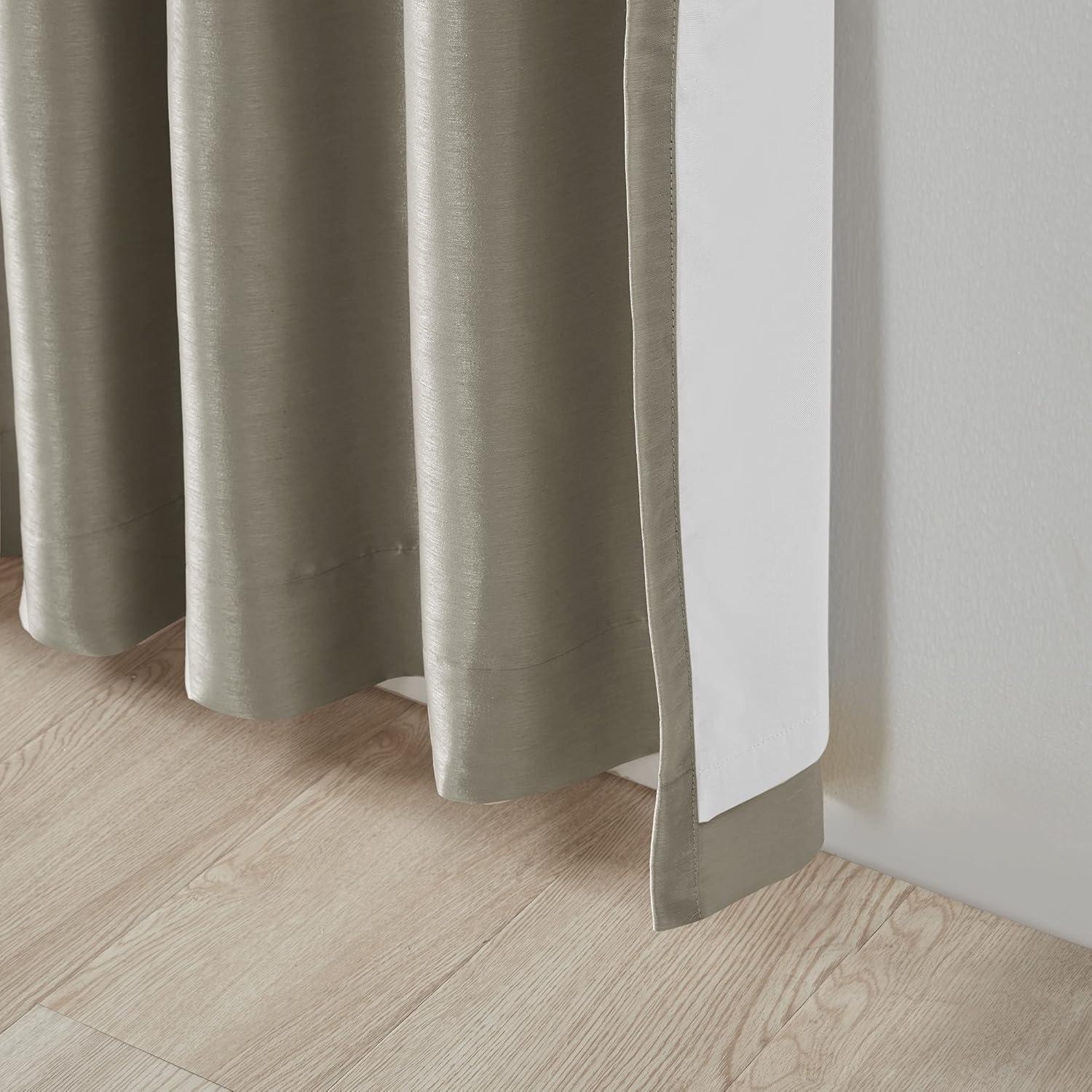 imageMadison Park Emilia Faux Silk Valance DIY Twist Tab Top Finish with Beads Window Valance Curtain for Living Room Bedroom and Dorm 26quotL x 50quotW BlushPewter