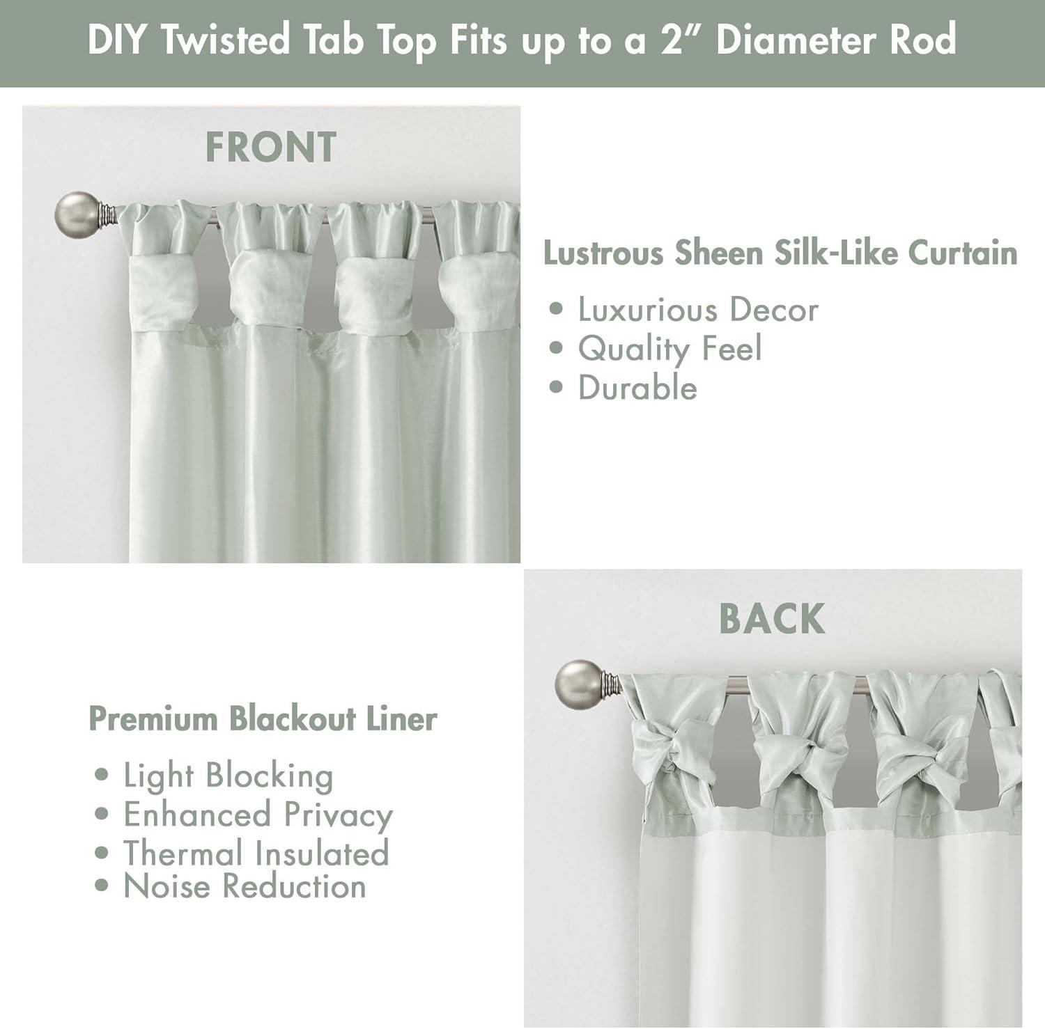 imageMadison Park Emilia Faux Silk Valance DIY Twist Tab Top Finish with Beads Window Valance Curtain for Living Room Bedroom and Dorm 26quotL x 50quotW BlushDusty Aqua