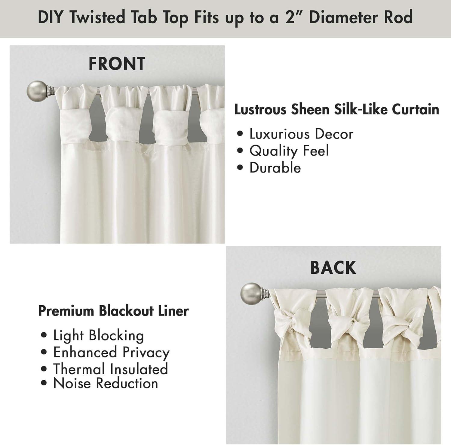 imageMadison Park Emilia Faux Silk Valance DIY Twist Tab Top Finish with Beads Window Valance Curtain for Living Room Bedroom and Dorm 26quotL x 50quotW BlushWhite