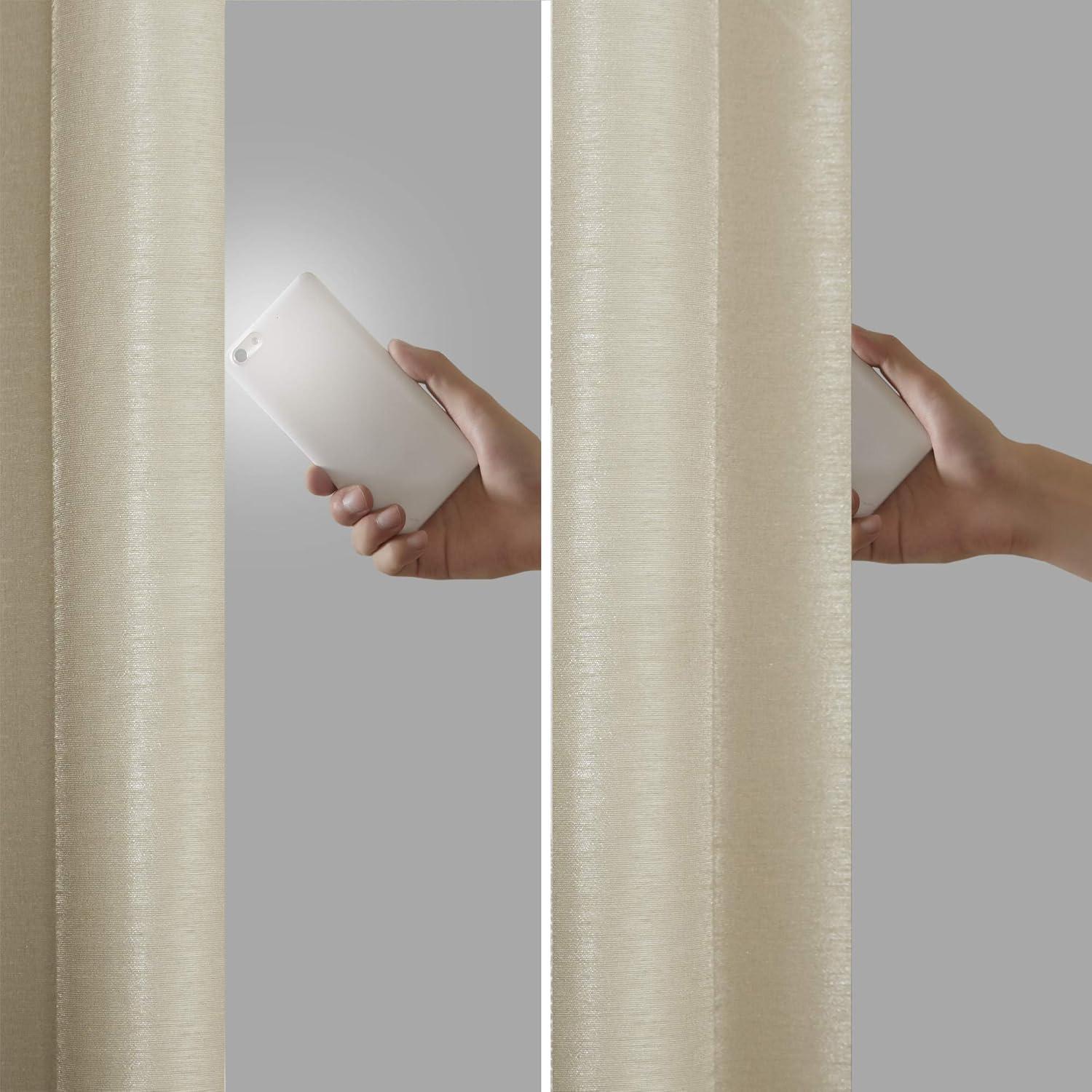 imageMadison Park Emilia Faux Silk Valance DIY Twist Tab Top Finish with Beads Window Valance Curtain for Living Room Bedroom and Dorm 26quotL x 50quotW BlushChampagne