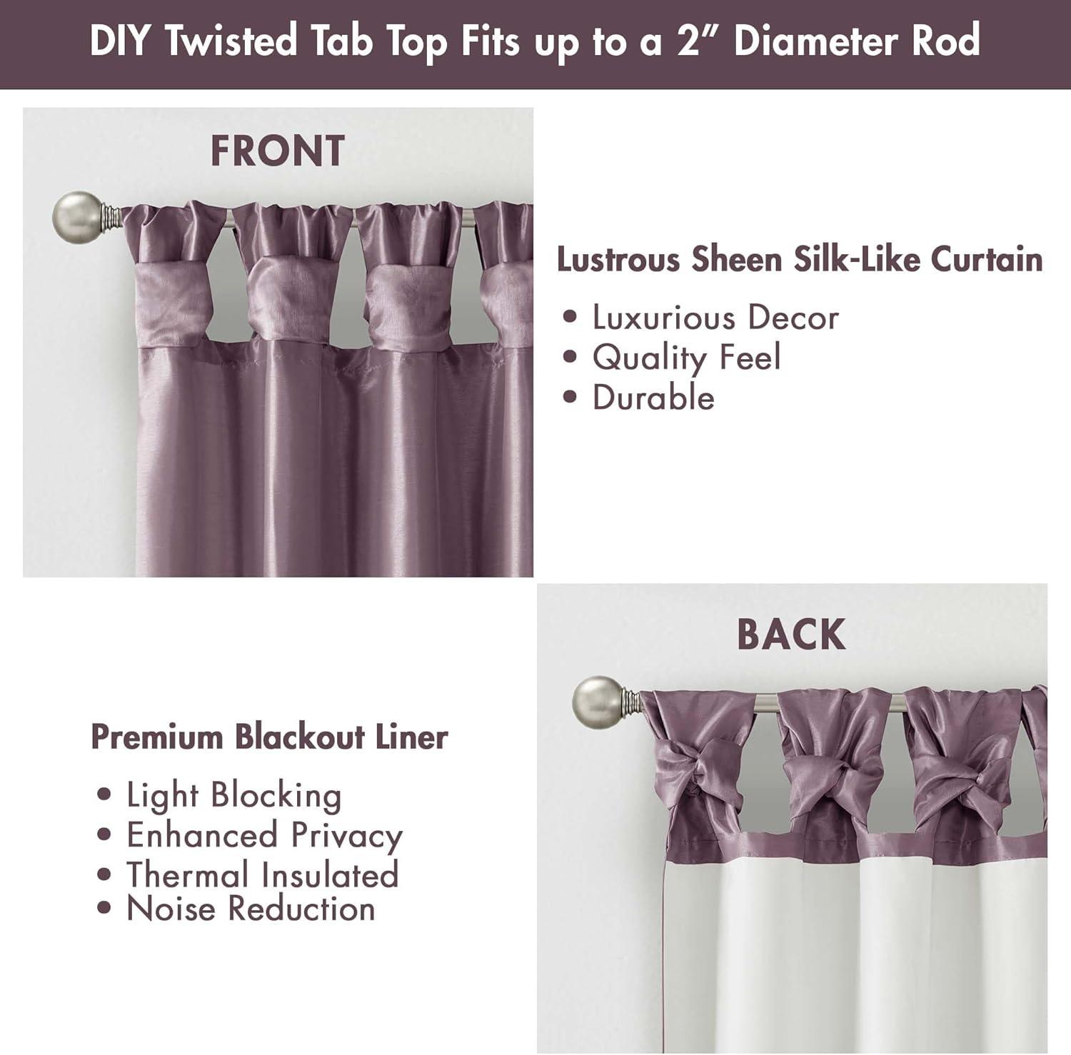 imageMadison Park Emilia Faux Silk Valance DIY Twist Tab Top Finish with Beads Window Valance Curtain for Living Room Bedroom and Dorm 26quotL x 50quotW BlushPurple