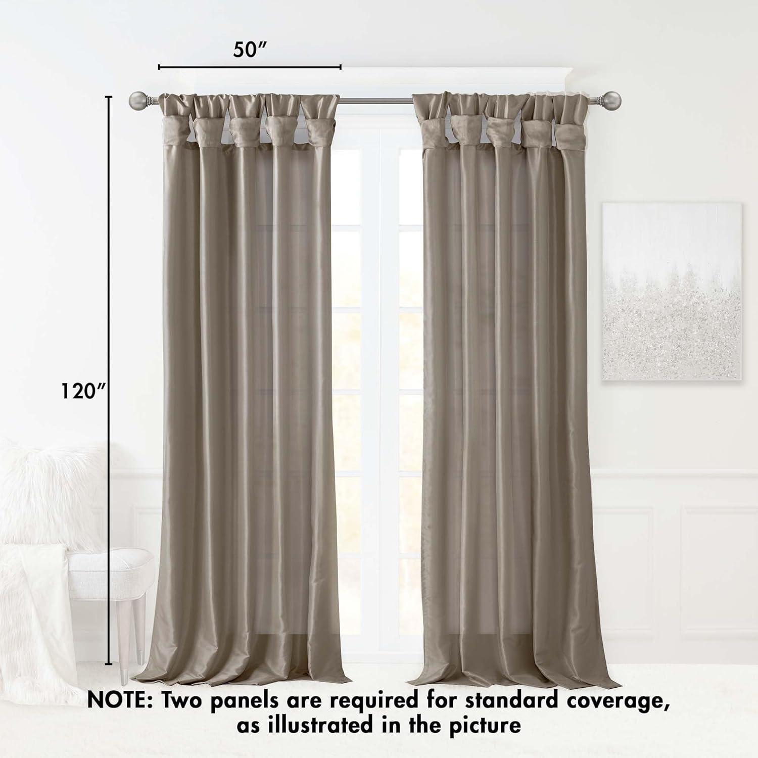 imageMadison Park Emilia Faux Silk Valance DIY Twist Tab Top Finish with Beads Window Valance Curtain for Living Room Bedroom and Dorm 26quotL x 50quotW BlushPewter