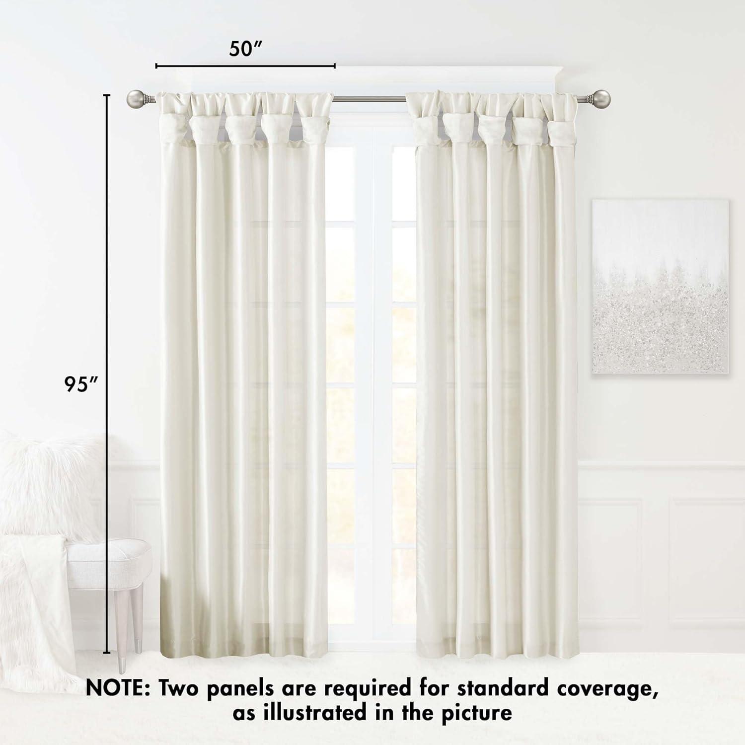 imageMadison Park Emilia Faux Silk Valance DIY Twist Tab Top Finish with Beads Window Valance Curtain for Living Room Bedroom and Dorm 26quotL x 50quotW BlushWhite