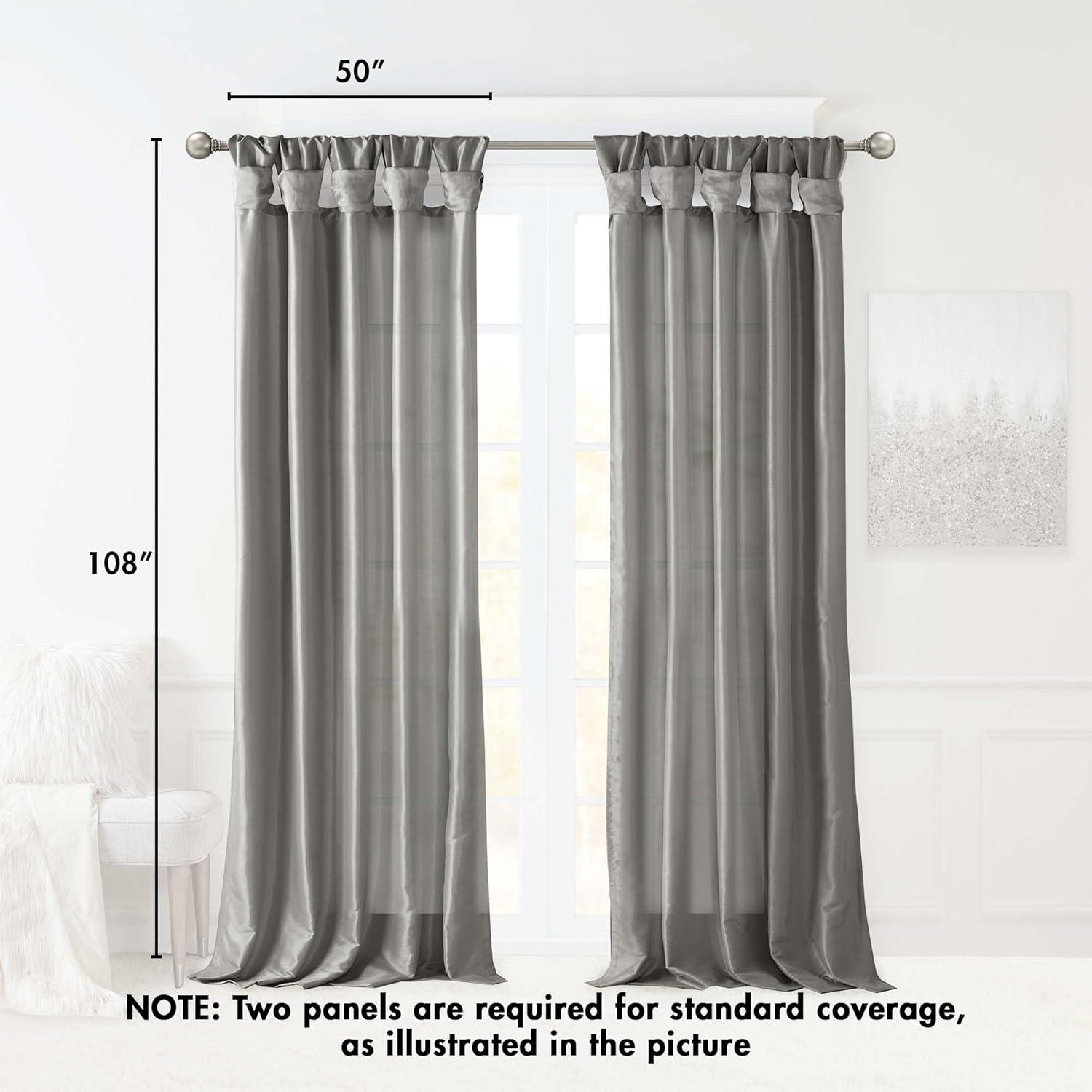 imageMadison Park Emilia Faux Silk Valance DIY Twist Tab Top Finish with Beads Window Valance Curtain for Living Room Bedroom and Dorm 26quotL x 50quotW BlushCharcoal