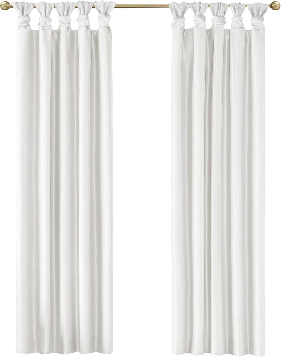 imageMadison Park Emilia Faux Silk Valance DIY Twist Tab Top Finish with Beads Window Valance Curtain for Living Room Bedroom and Dorm 26quotL x 50quotW BlushWhite