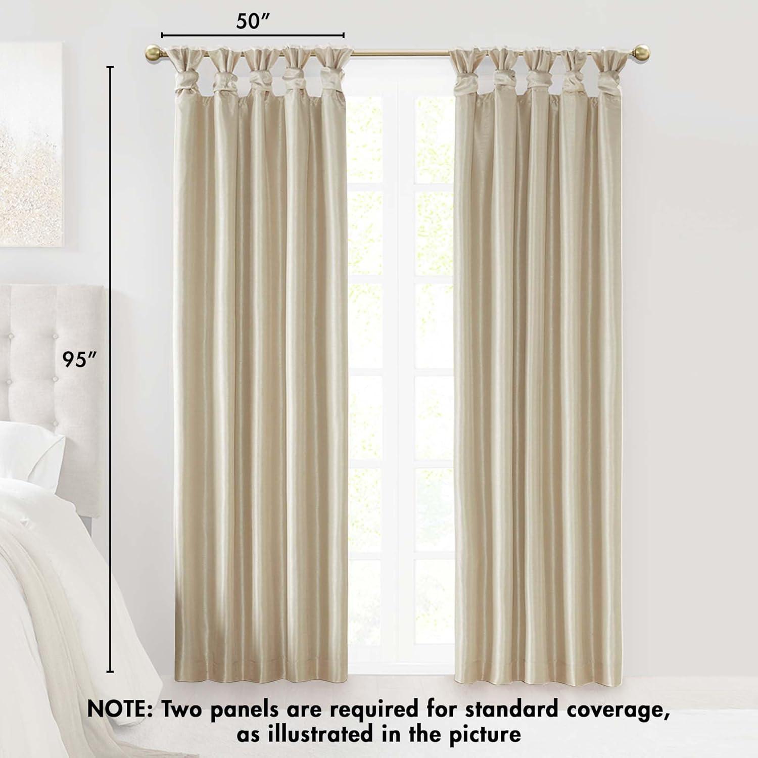 imageMadison Park Emilia Faux Silk Valance DIY Twist Tab Top Finish with Beads Window Valance Curtain for Living Room Bedroom and Dorm 26quotL x 50quotW BlushChampagne
